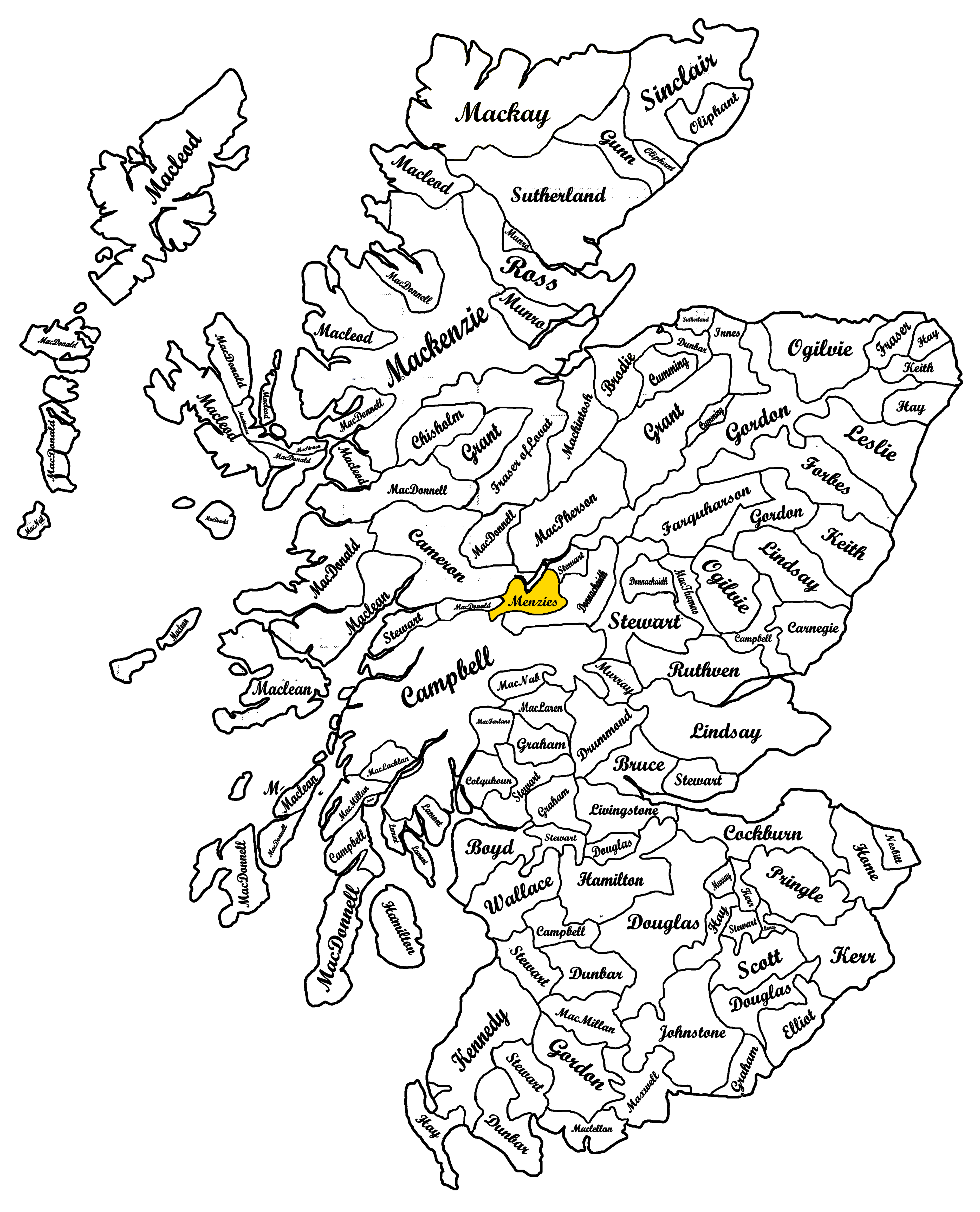 Clan Menzies Scottish Map