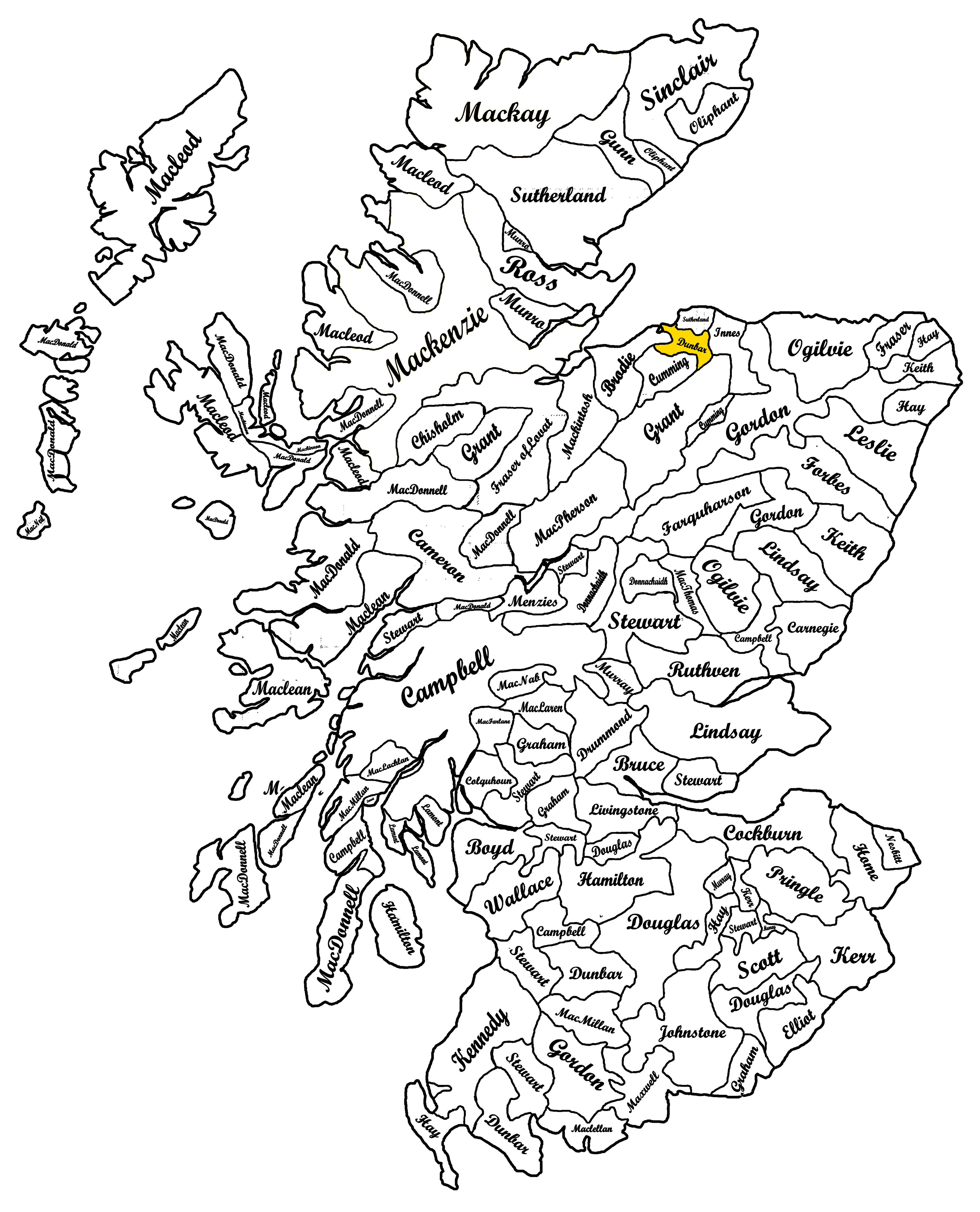 Clan Dunbar Map