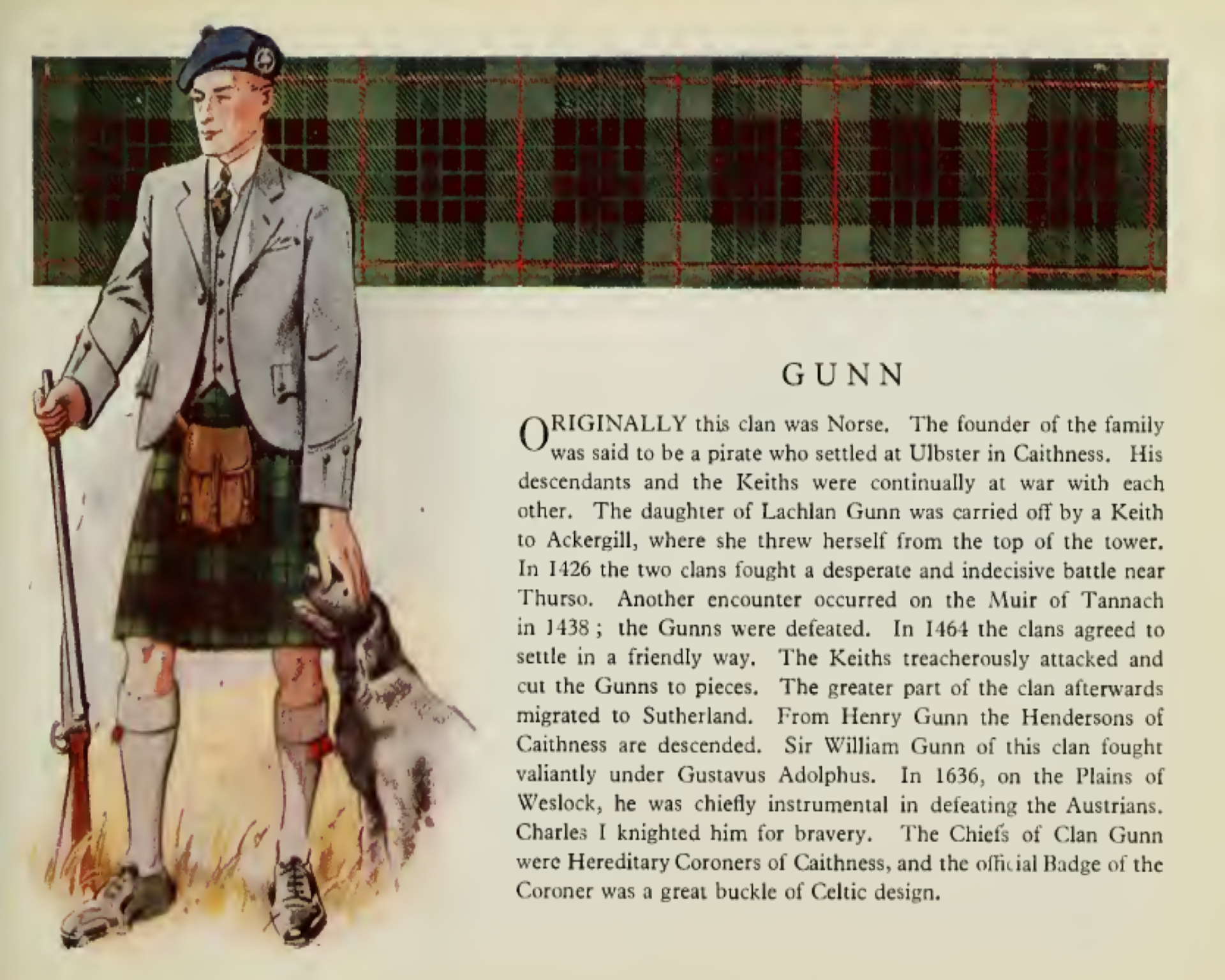 Clan Gunn Vintage information poster