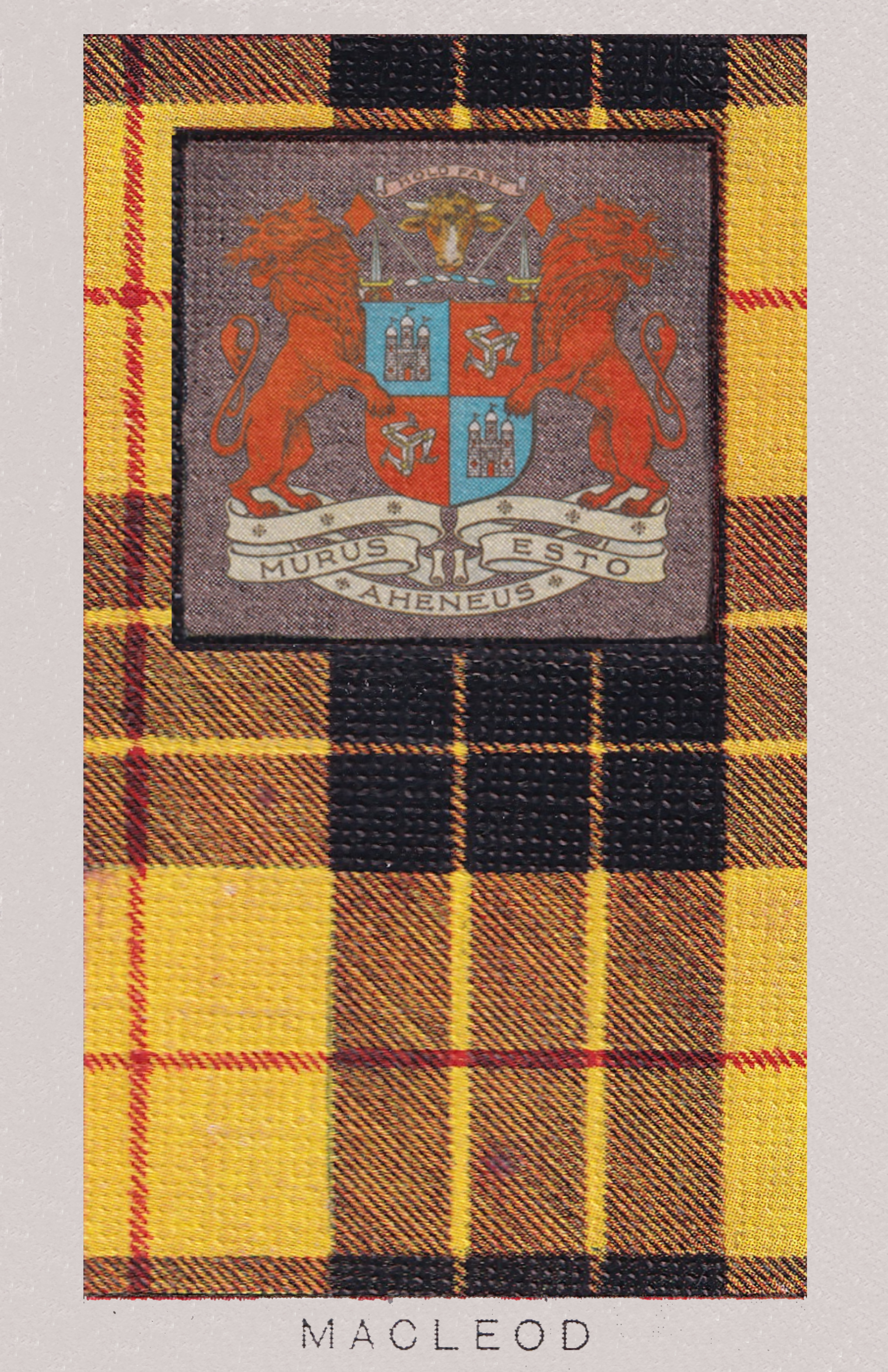 Clan MacLeod Coat of Arms and Tartan Vintage Poster