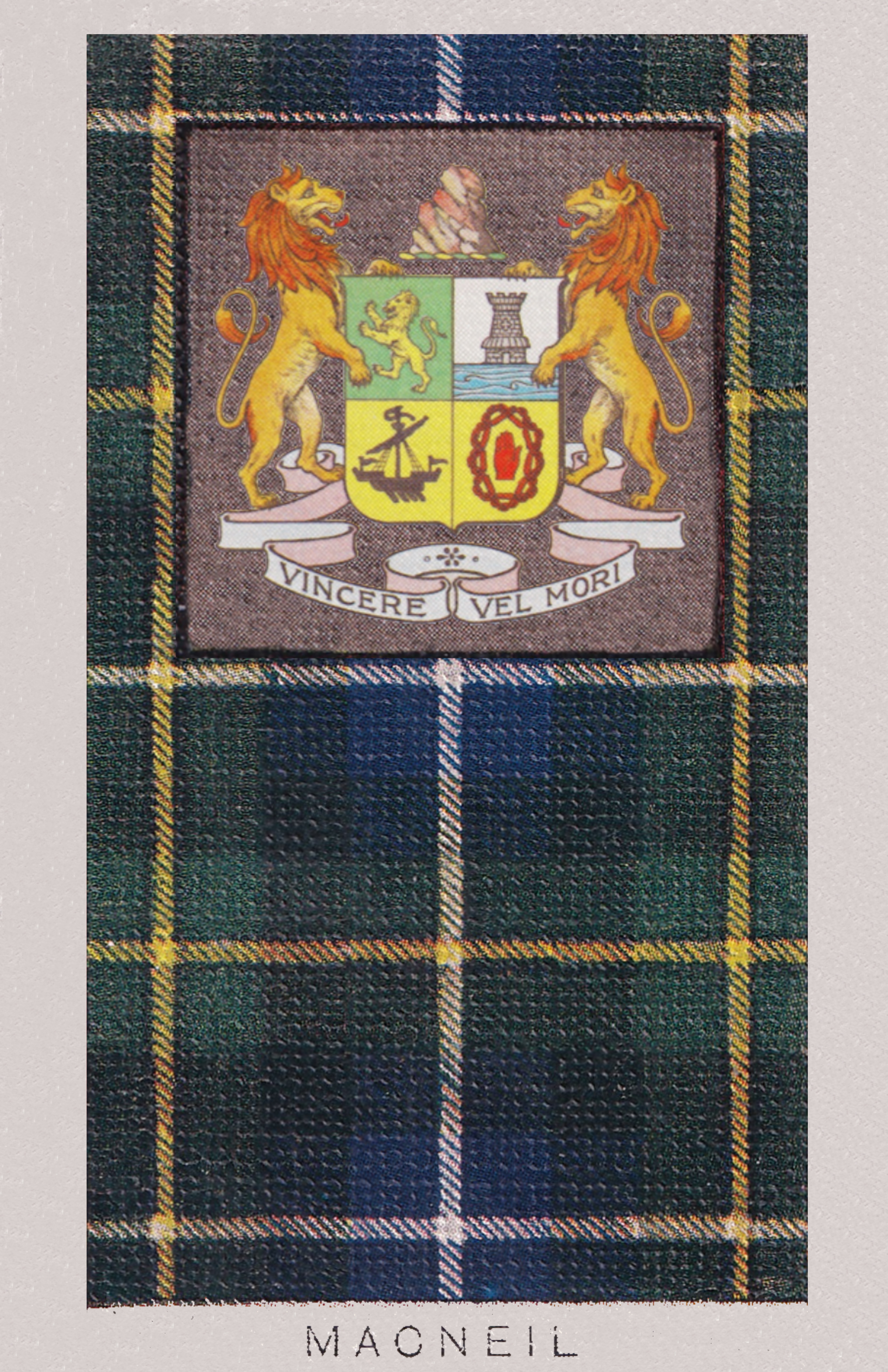 Clan MacNeil Coat of Arms and Tartan Vintage Poster