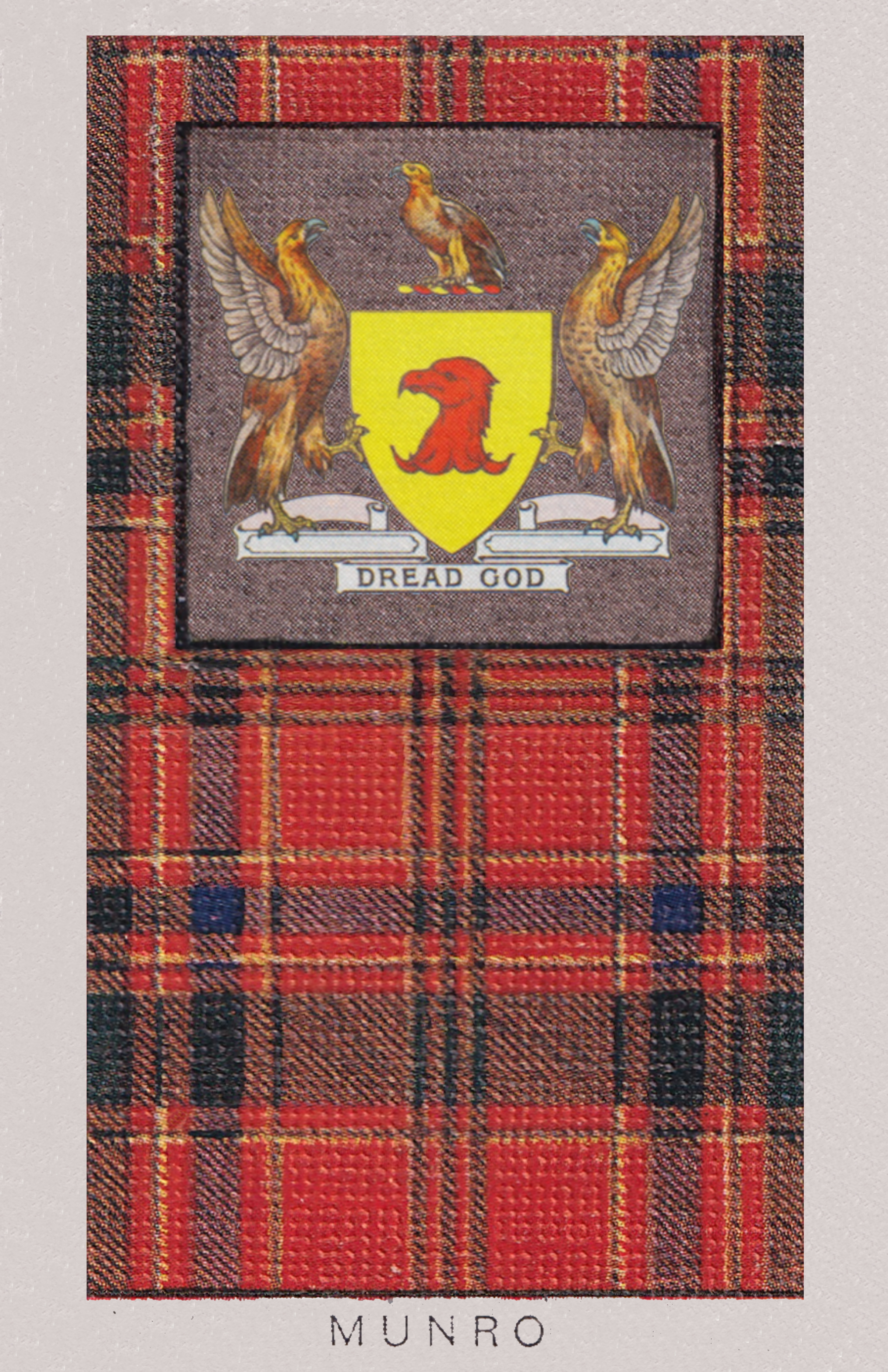 Clan Munro Vintage Coat of Arms and Tartan Poster