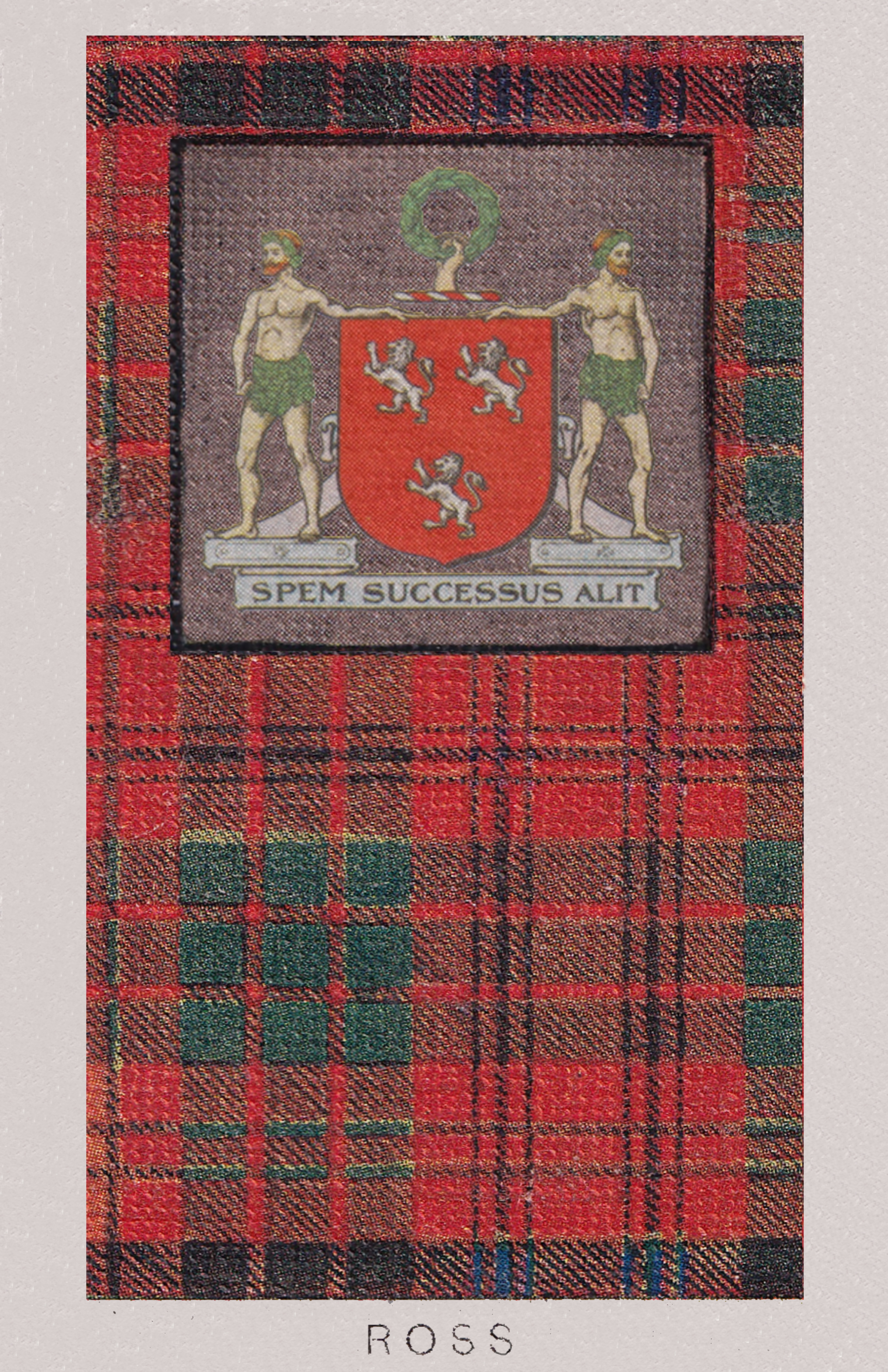 Clan Ross Coat of Arms and Tartan Vintage Poster