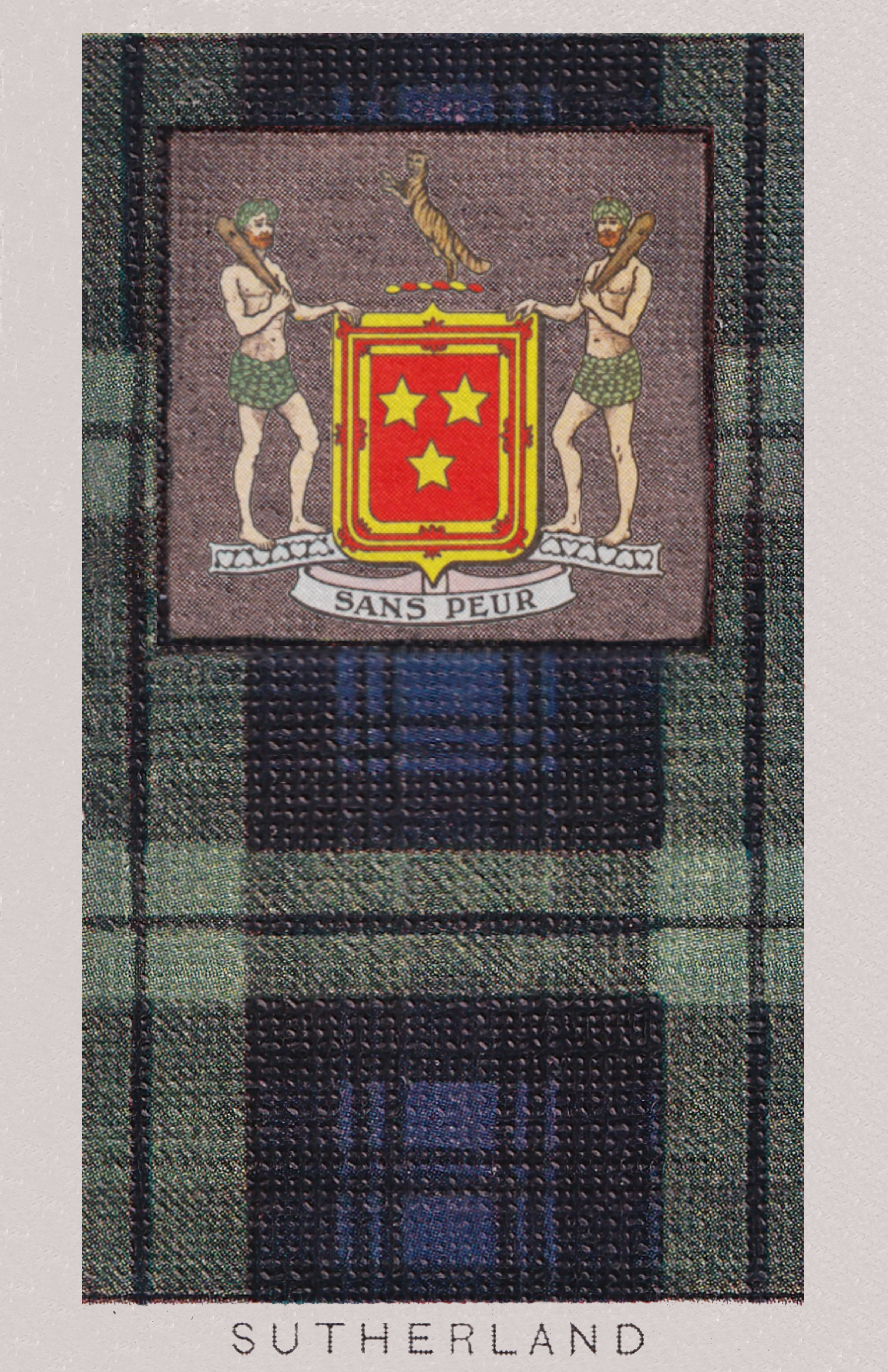 Clan Sutherland Coat of Arms and Tartan Vintage Poster