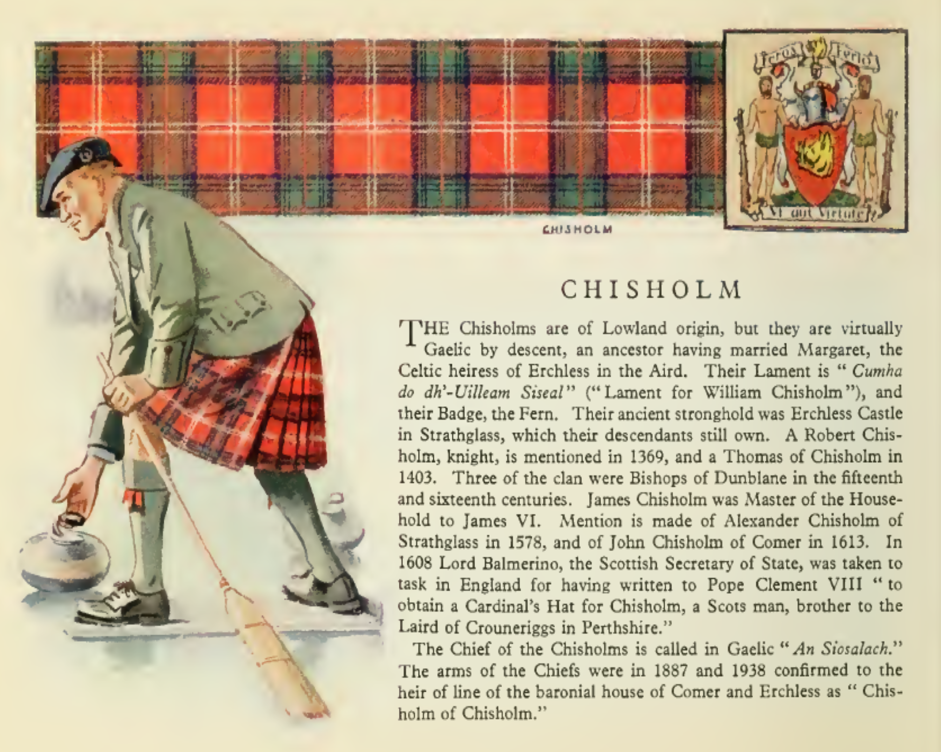 Clan Chisholm Vintage information poster