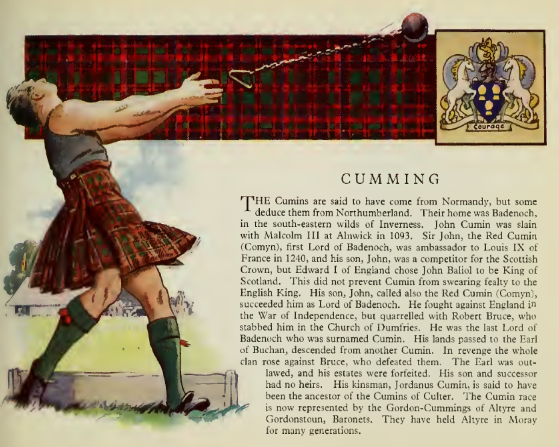 Clan Cumming Vintage information poster