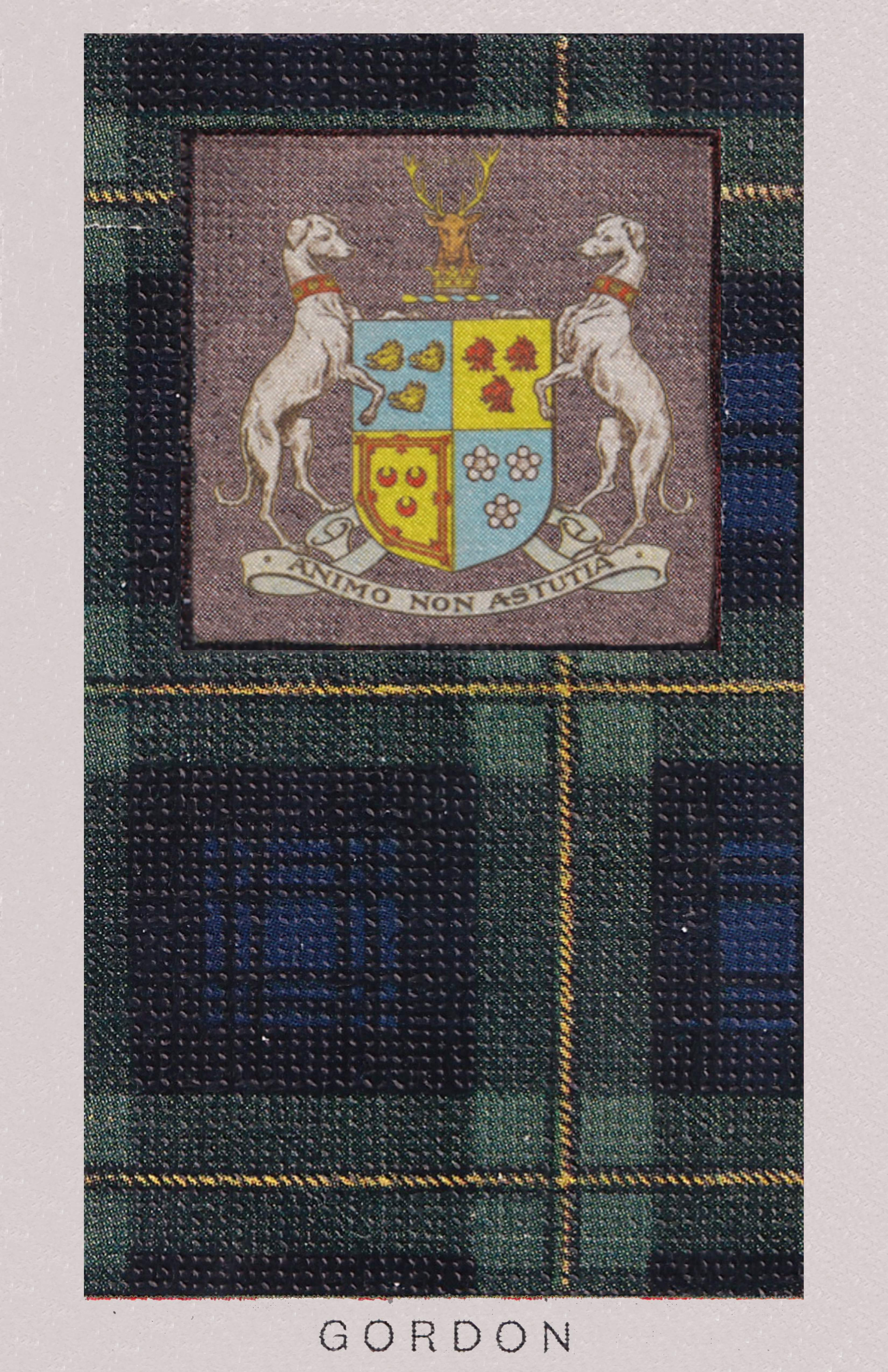 Clan Gordon Coat of Arms and Tartan Vintage Poster