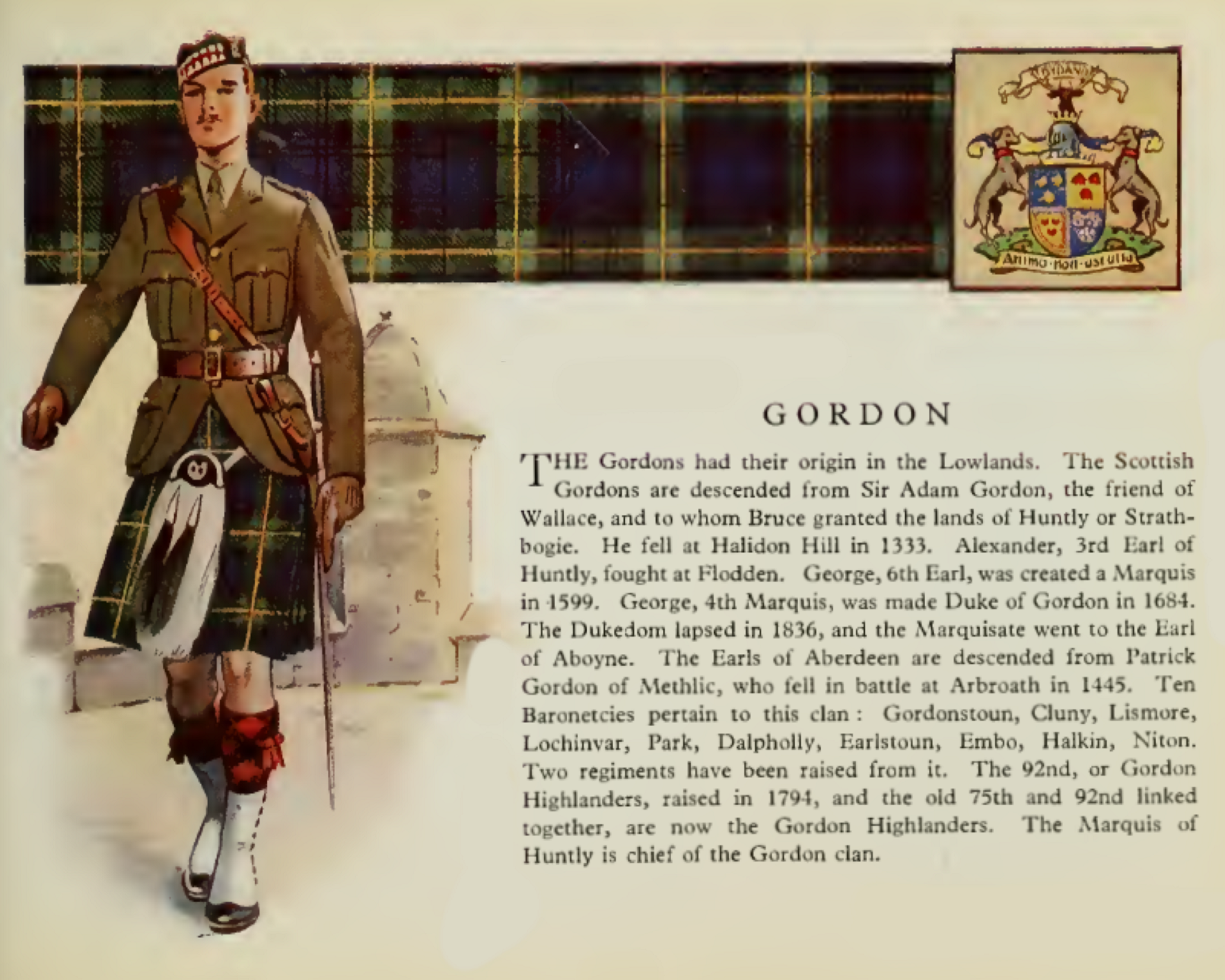 Clan Gordon Vintage information poster