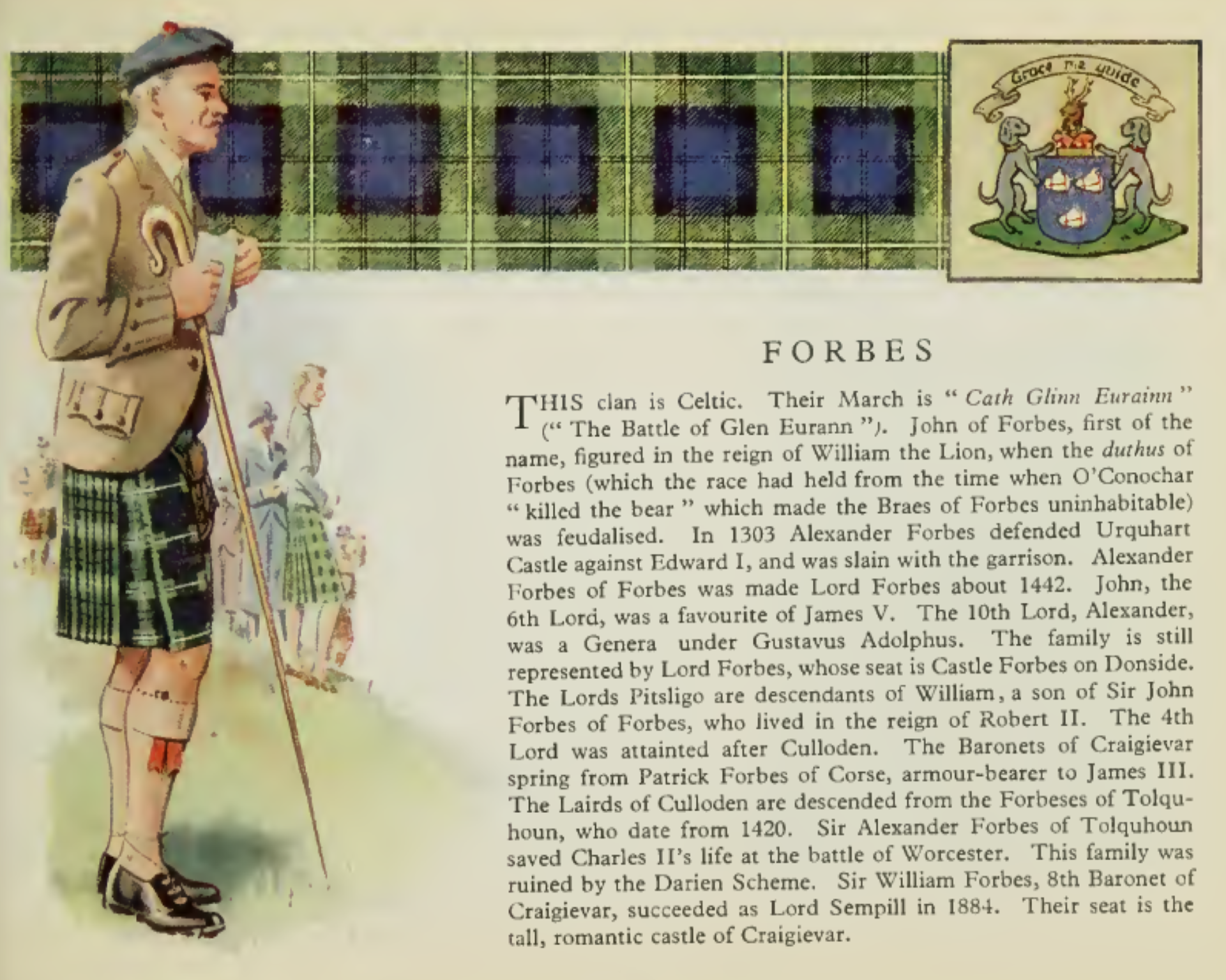 Clan Forbes Vintage information poster