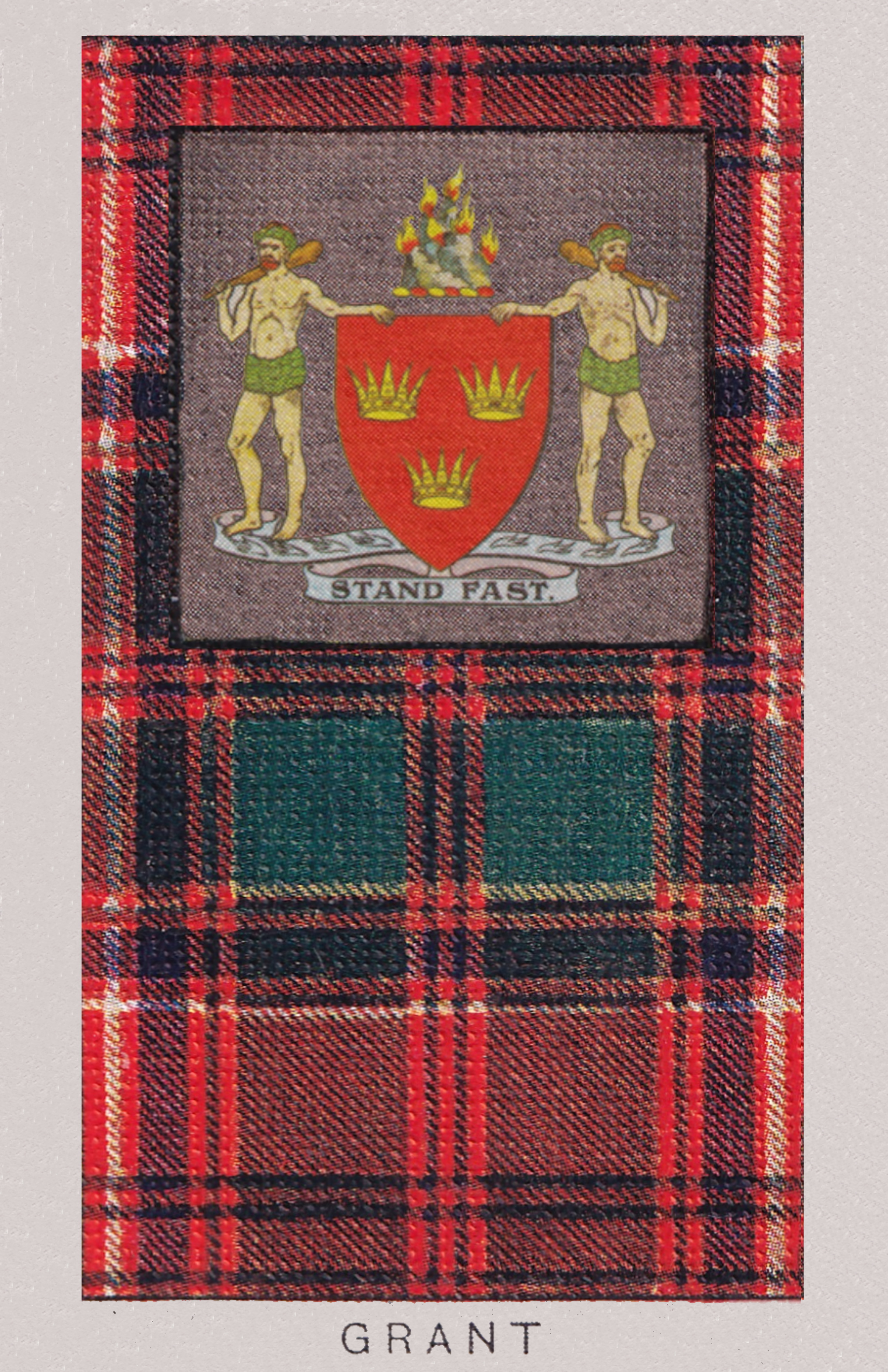 Clan Grant Coat of Arms and Tartan Vintage Poster