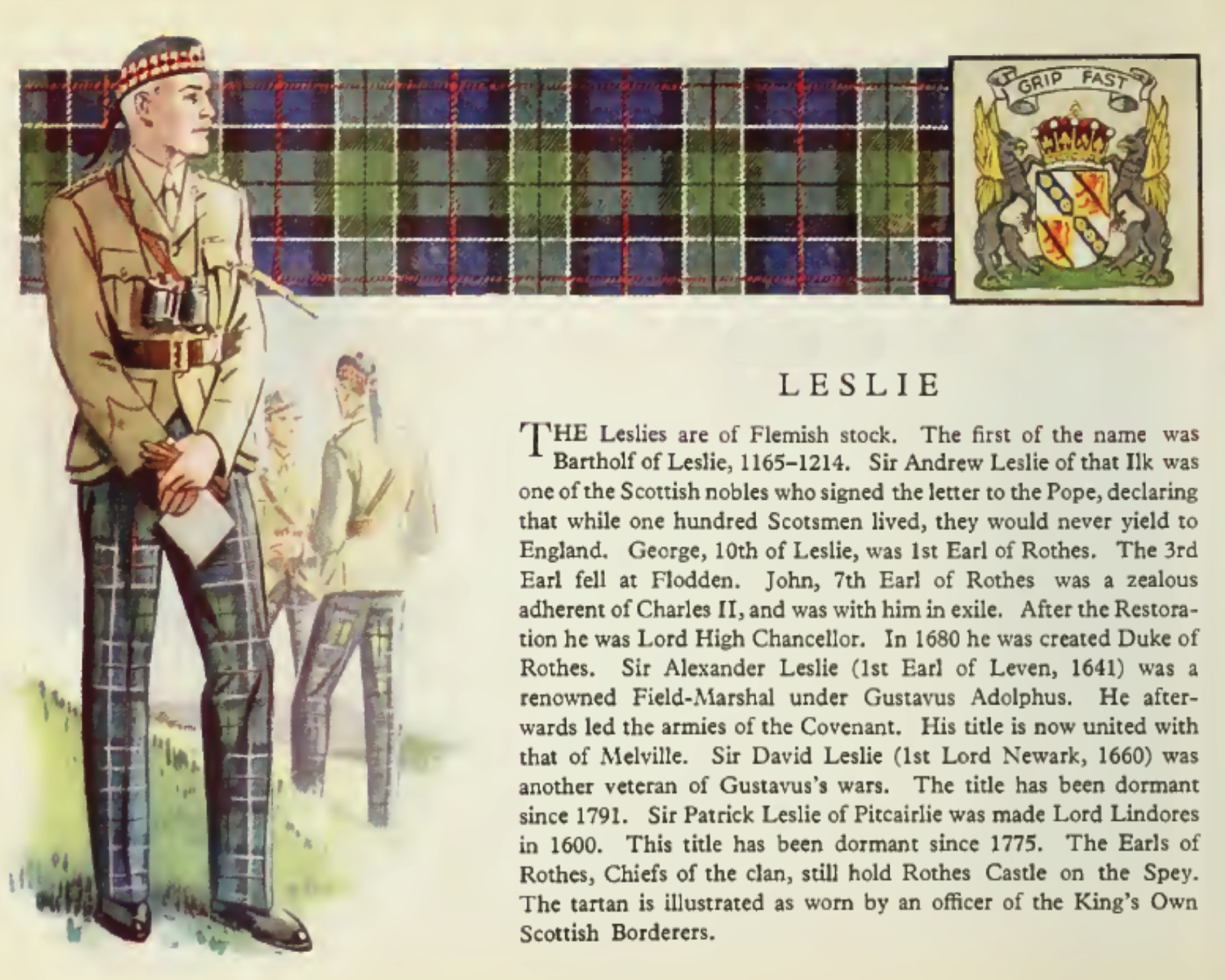 Clan Leslie Vintage information poster