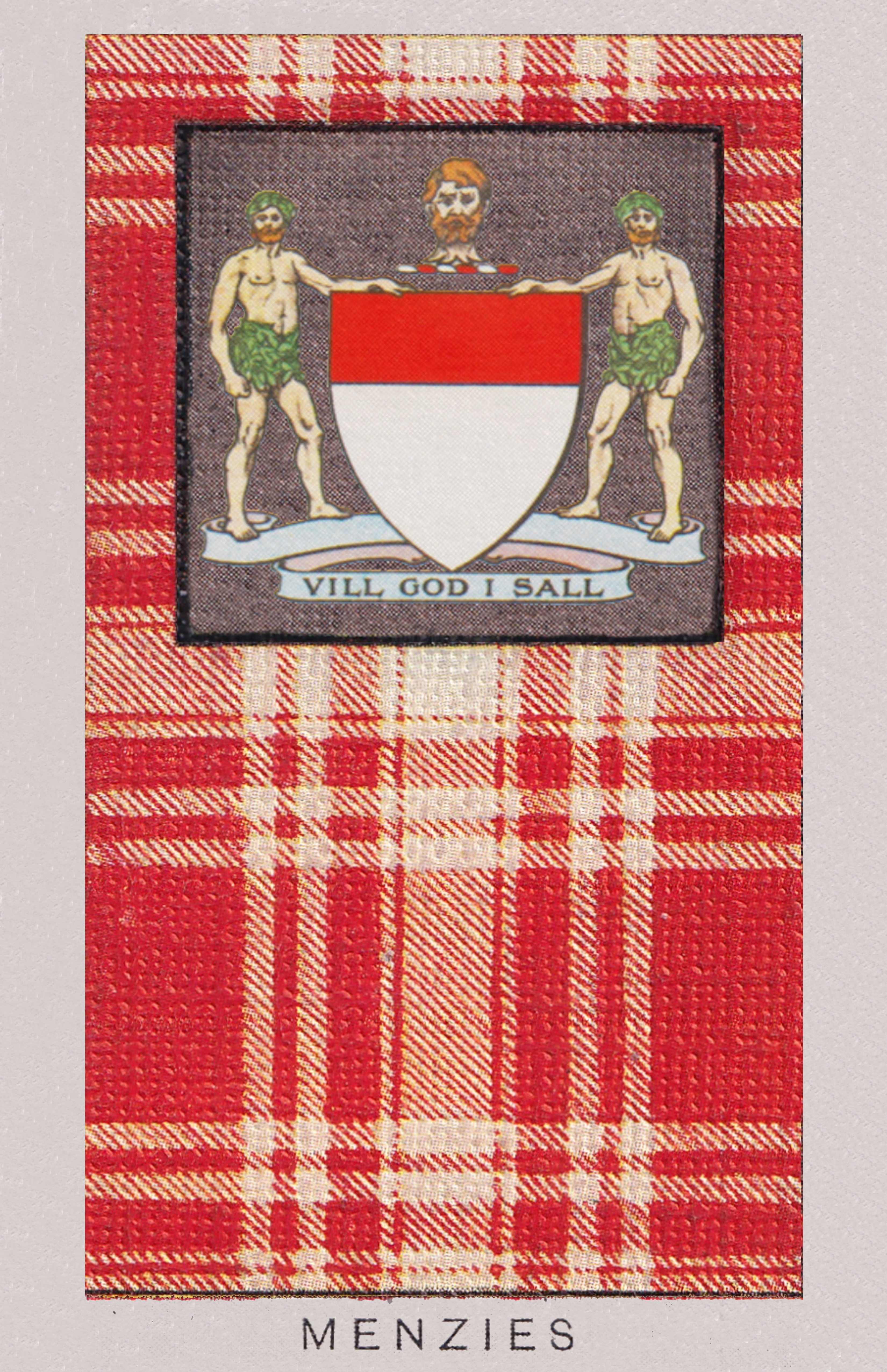 Clan Menzies Coat of Arms and Tartan Vintage Poster