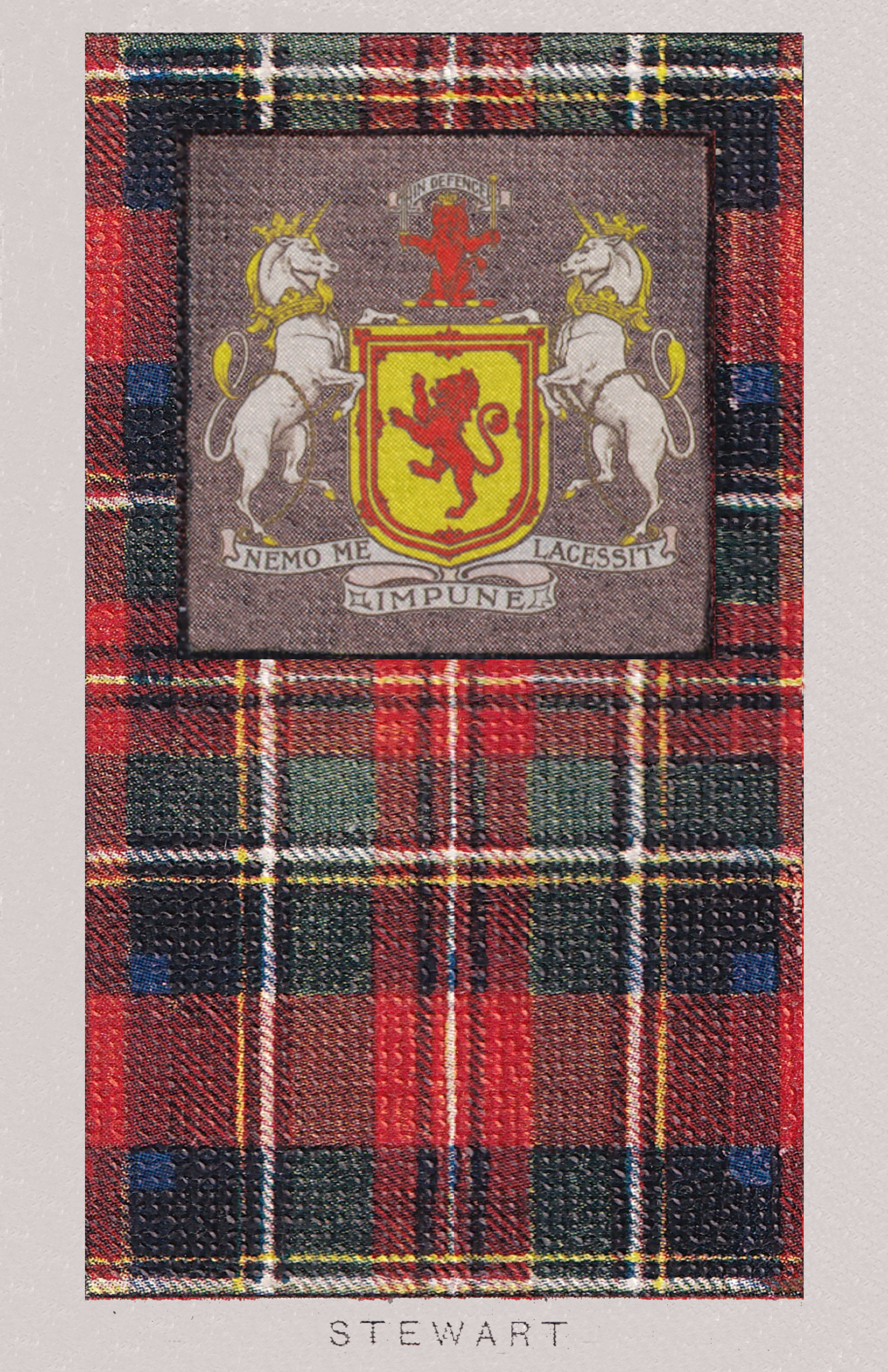 Clan Stewart Coat of Arms and Tartan Vintage Poster