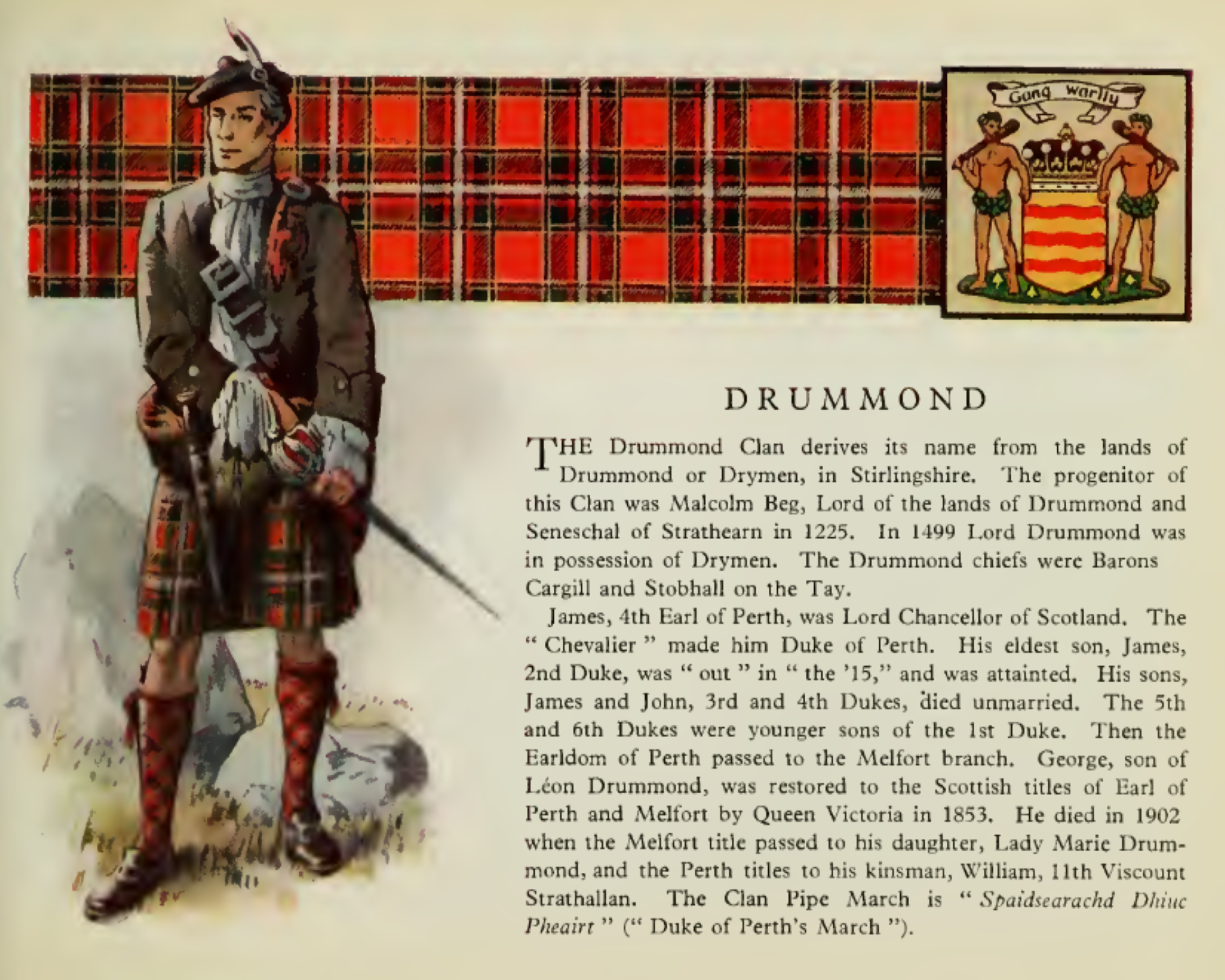 Clan Drummond Vintage information poster