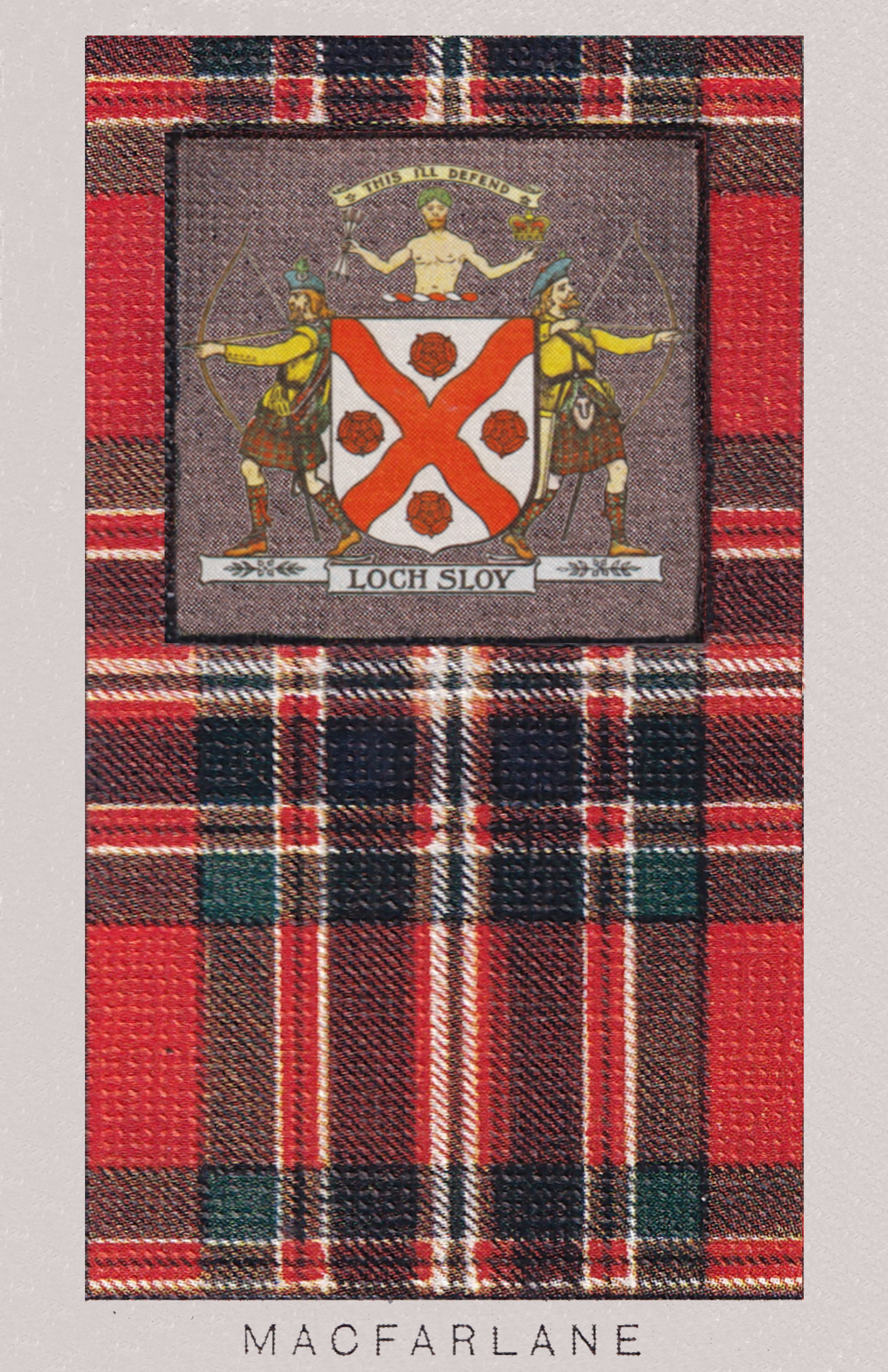 Clan MacFarlane Coat of Arms and Tartan Vintage Poster