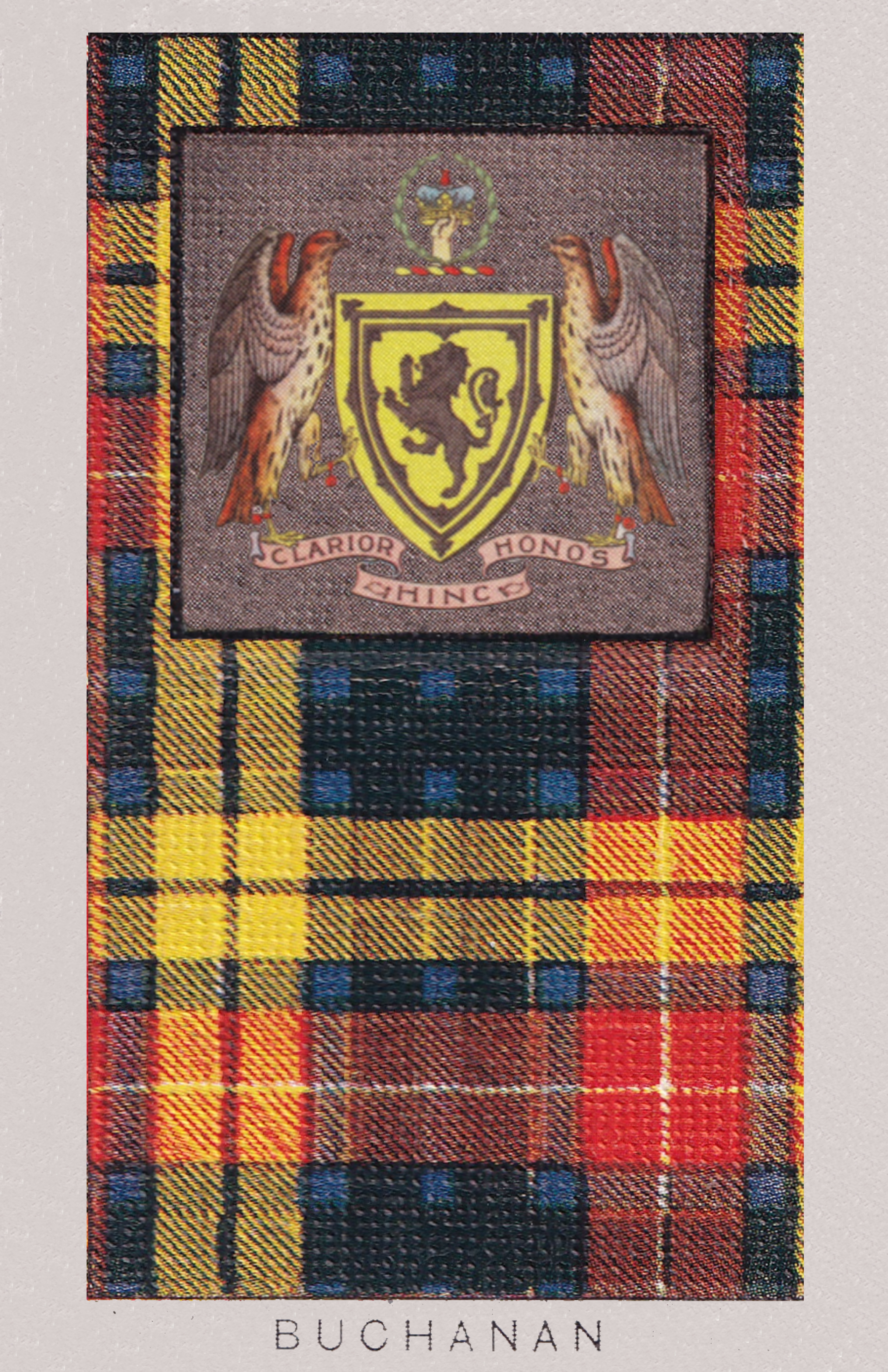 Clan Buchanan Coat of Arms and Tartan Vintage Poster