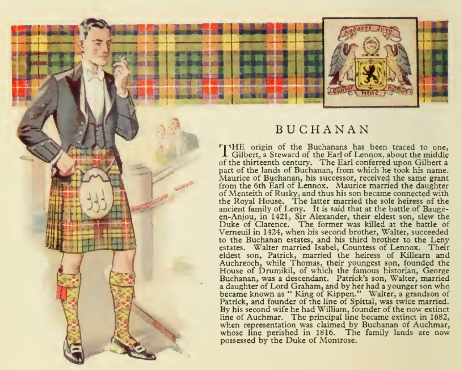 Clan Buchanan Vintage information poster.