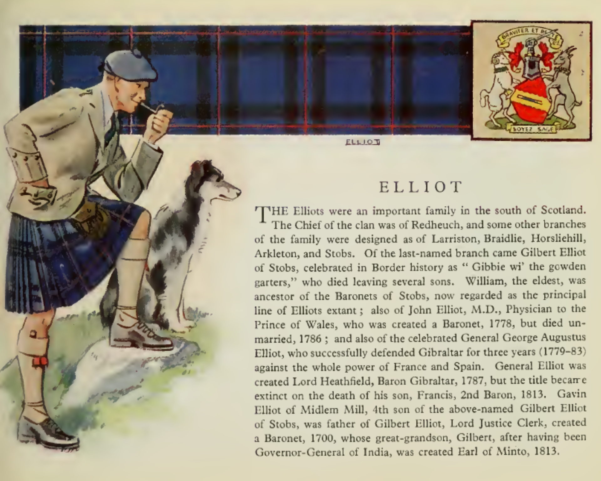 Clan Elliott Vintage information poster