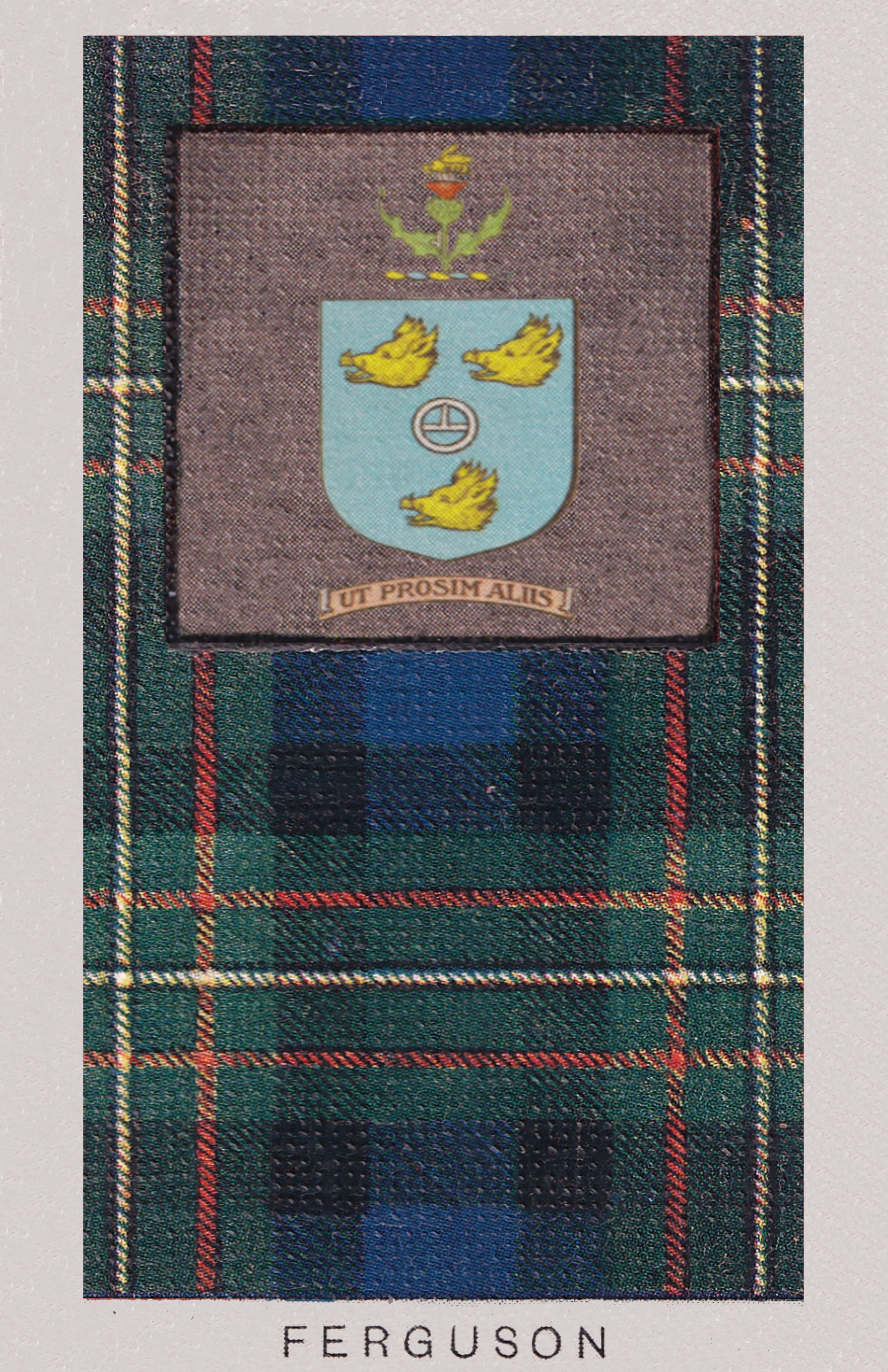 Clan Ferguson Coat of Arms and Tartan Vintage Poster