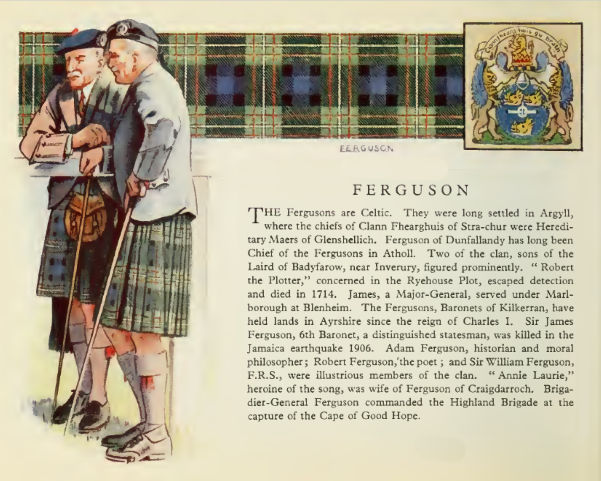 Clan Ferguson Vintage information poster