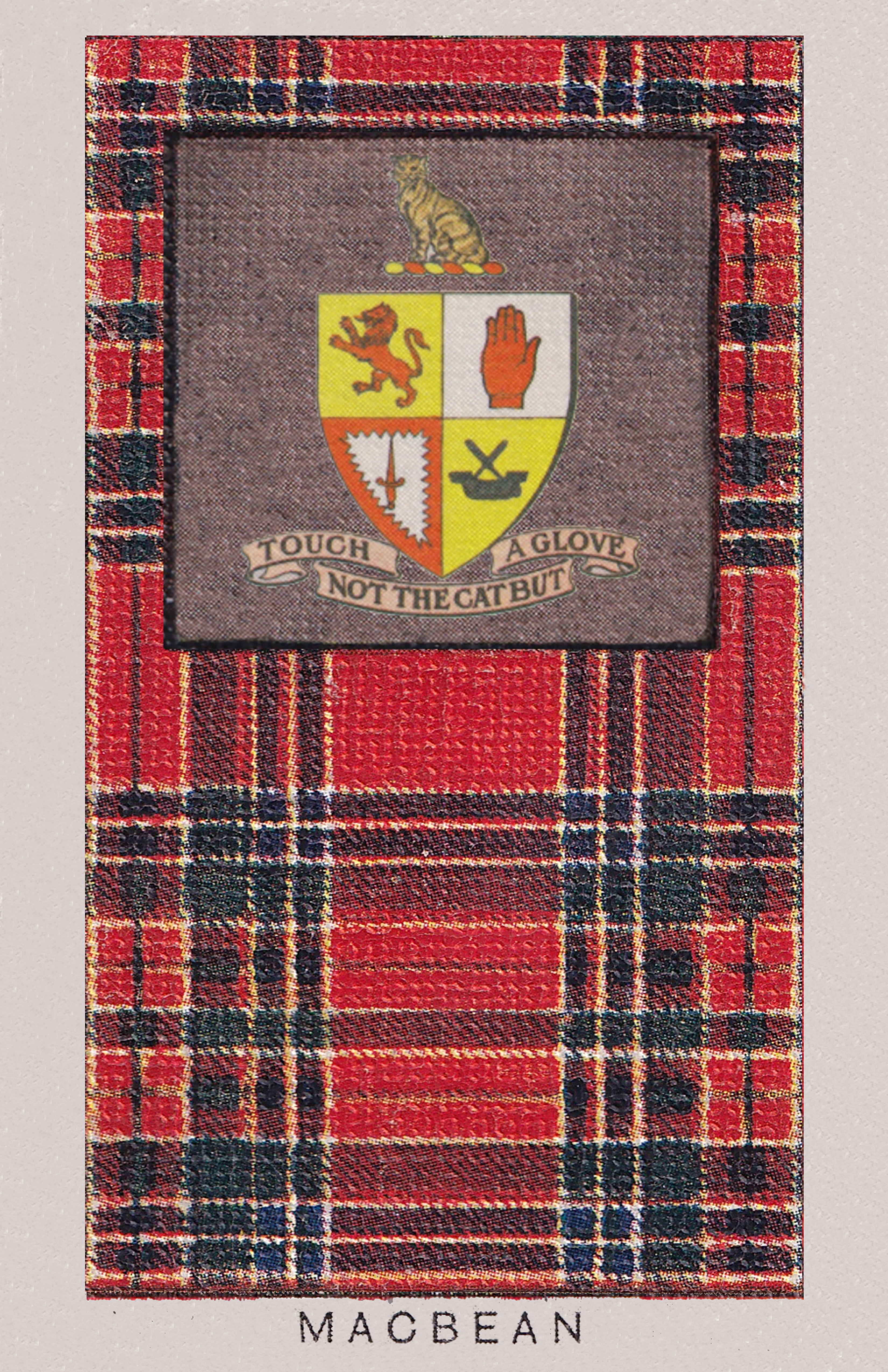 Clan MacBean Coat of Arms and Tartan Vintage Poster