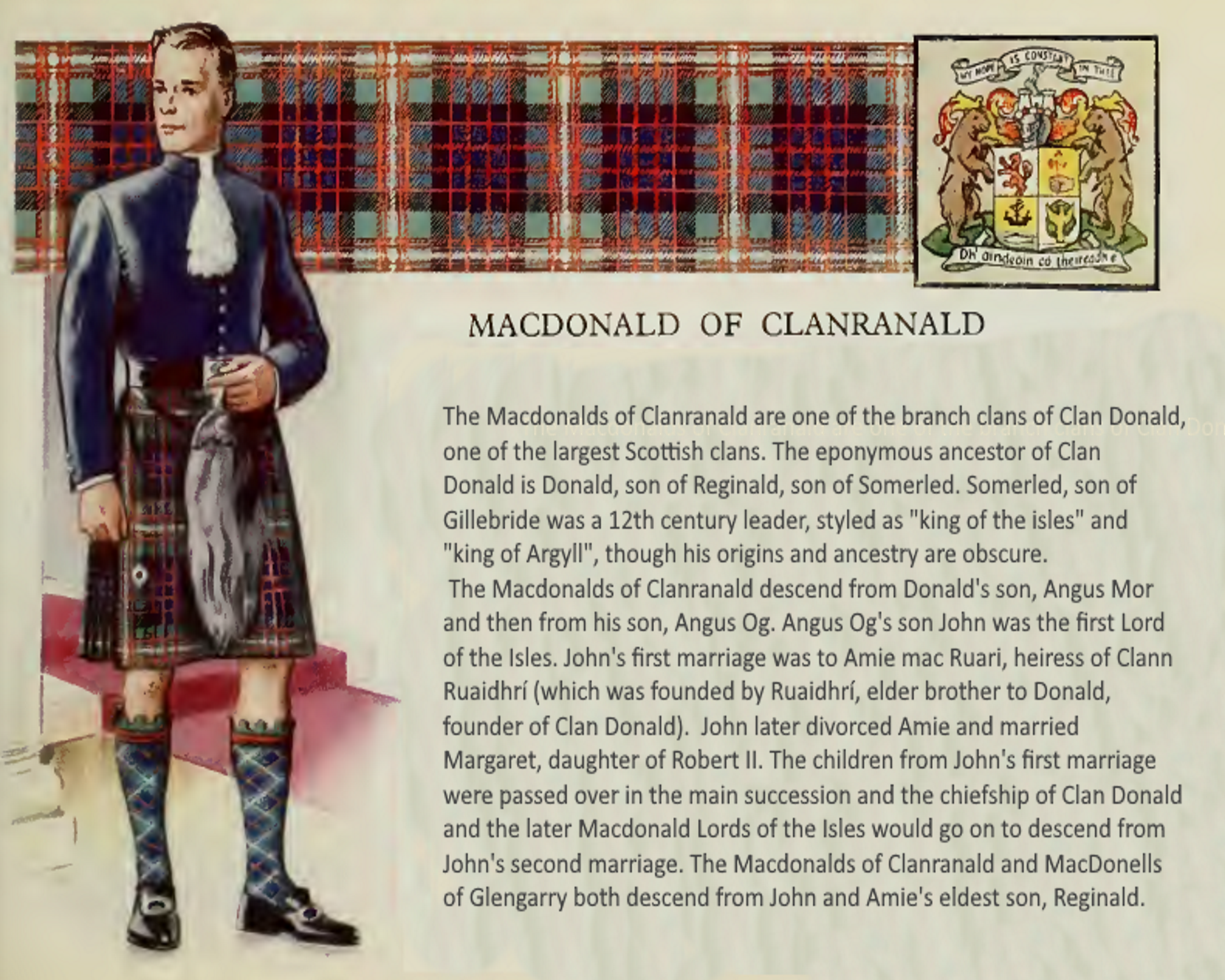 Clan MacDonald of Clanranald Vintage information poster