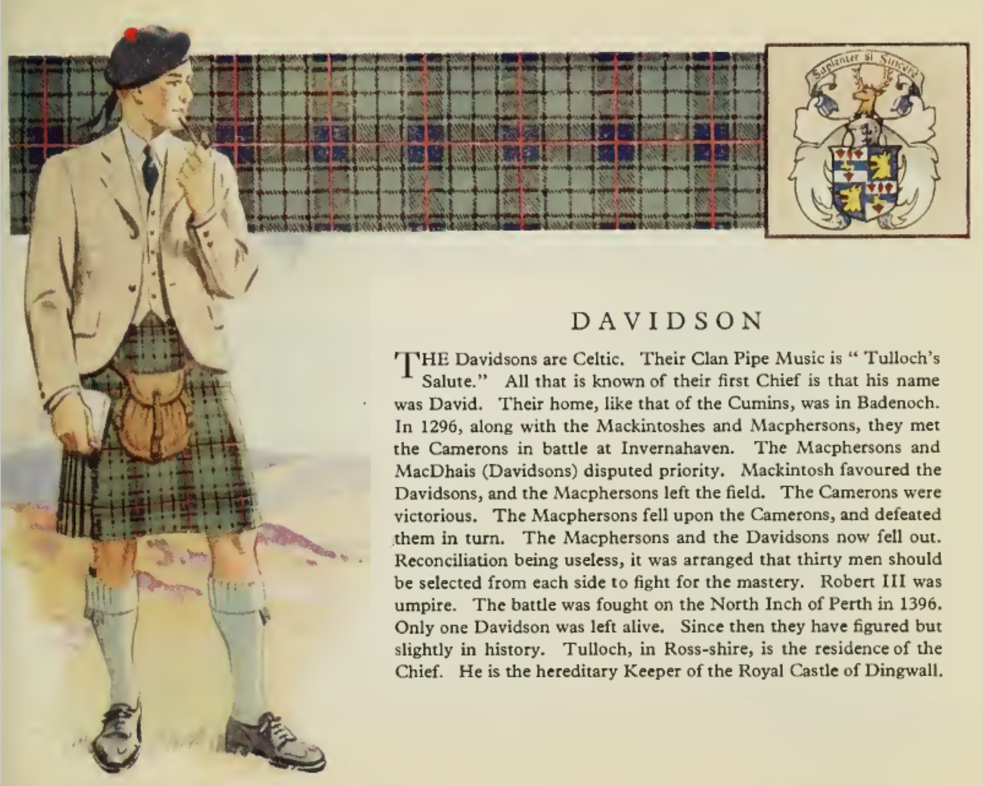 Clan Davidson Vintage information poster