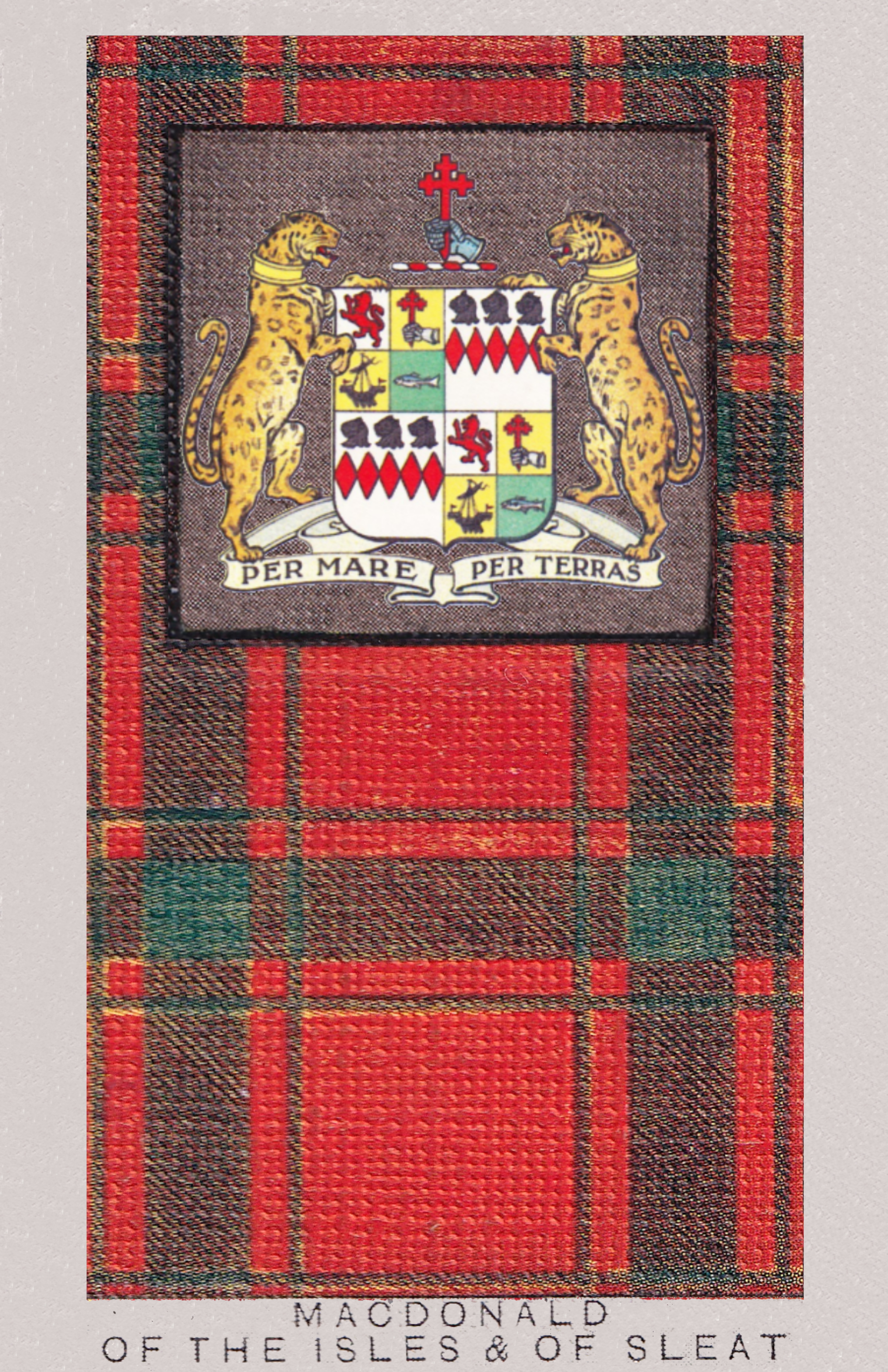 Clan MacDonald of Sleat Coat of Arms and Tartan Vintage Poster