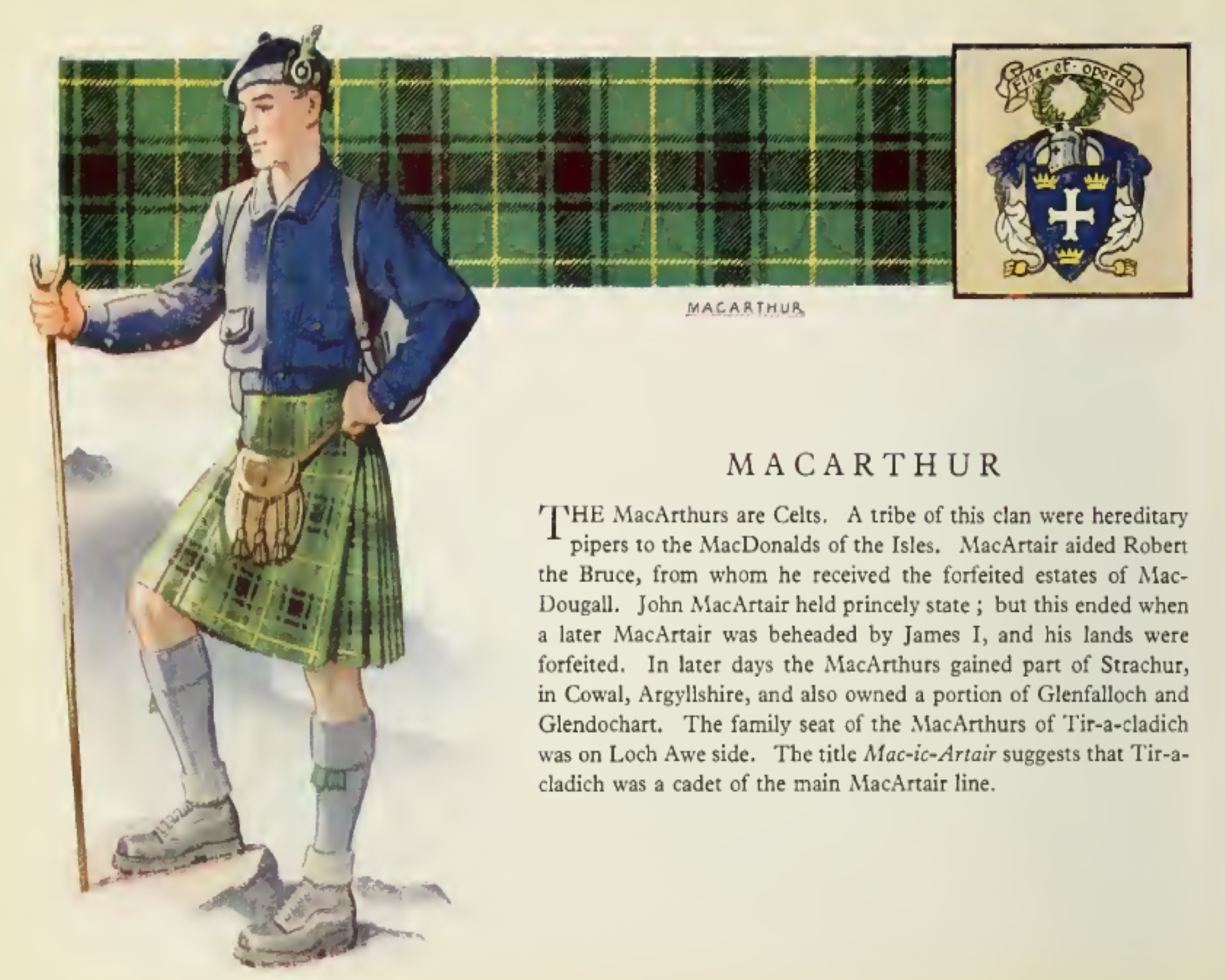 Clan MacArthur Vintage information poster