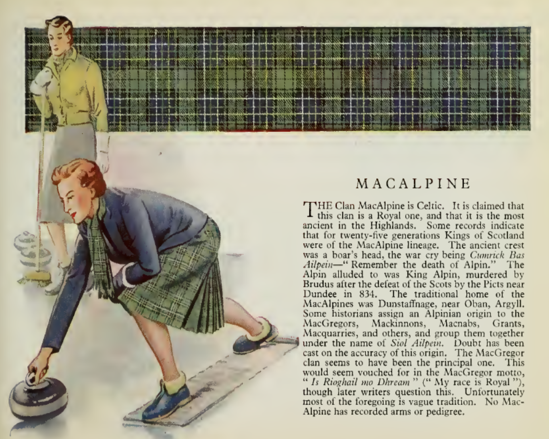 Clan MacAlpine Vintage information poster