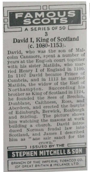 David I king of Scotland info.