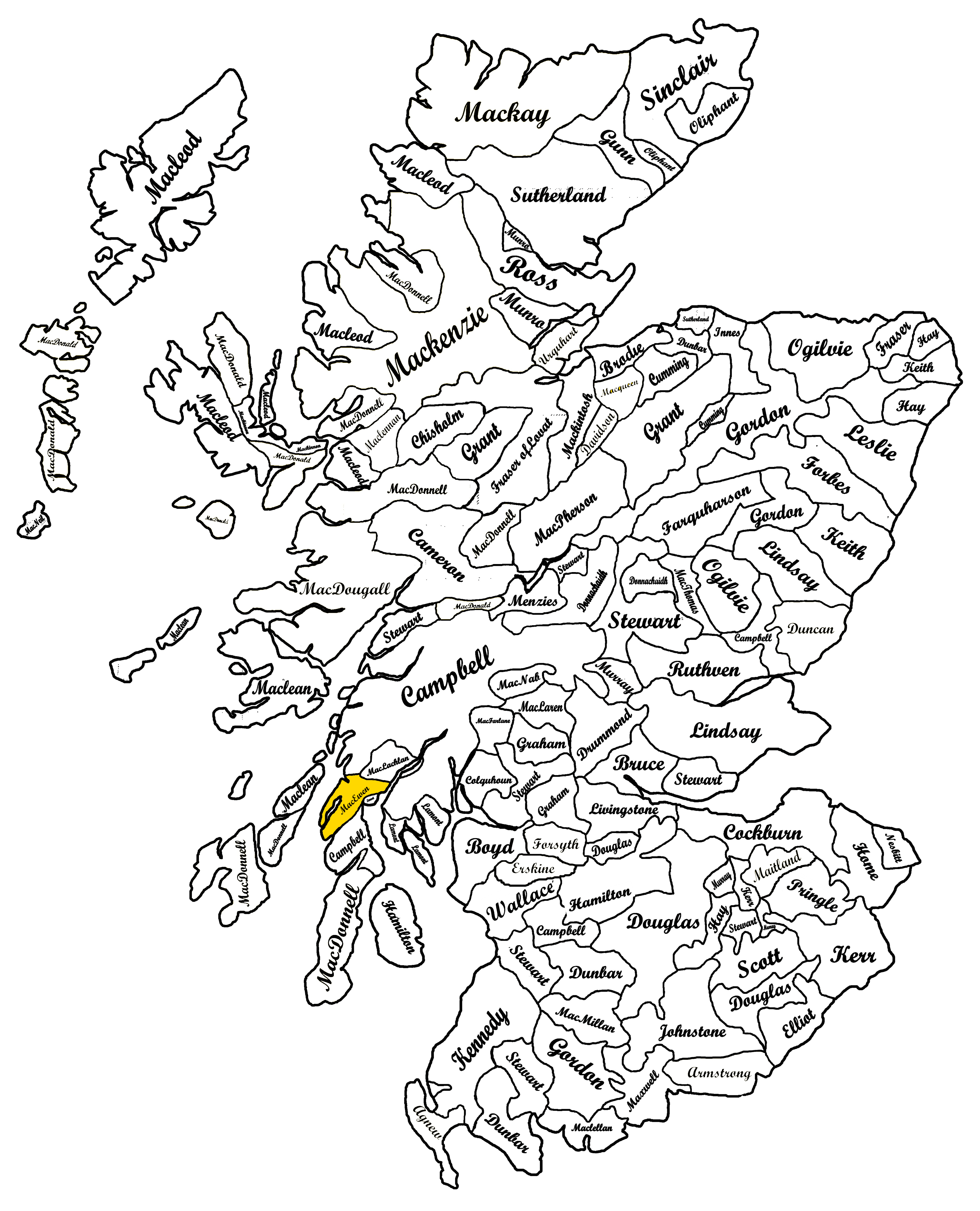 Clan MacEwen Map