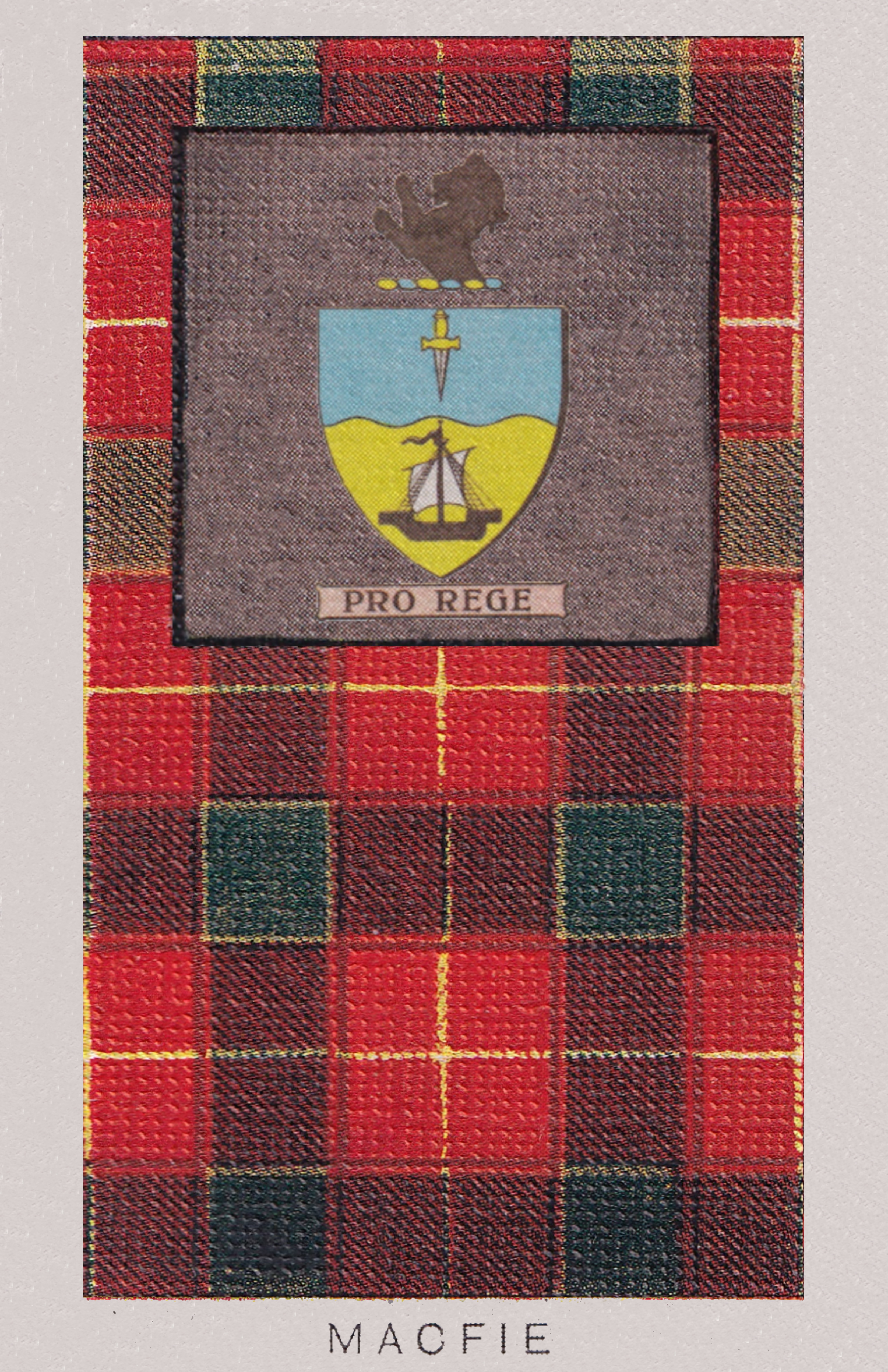 Clan MacFie Coat of Arms and Tartan Vintage Poster