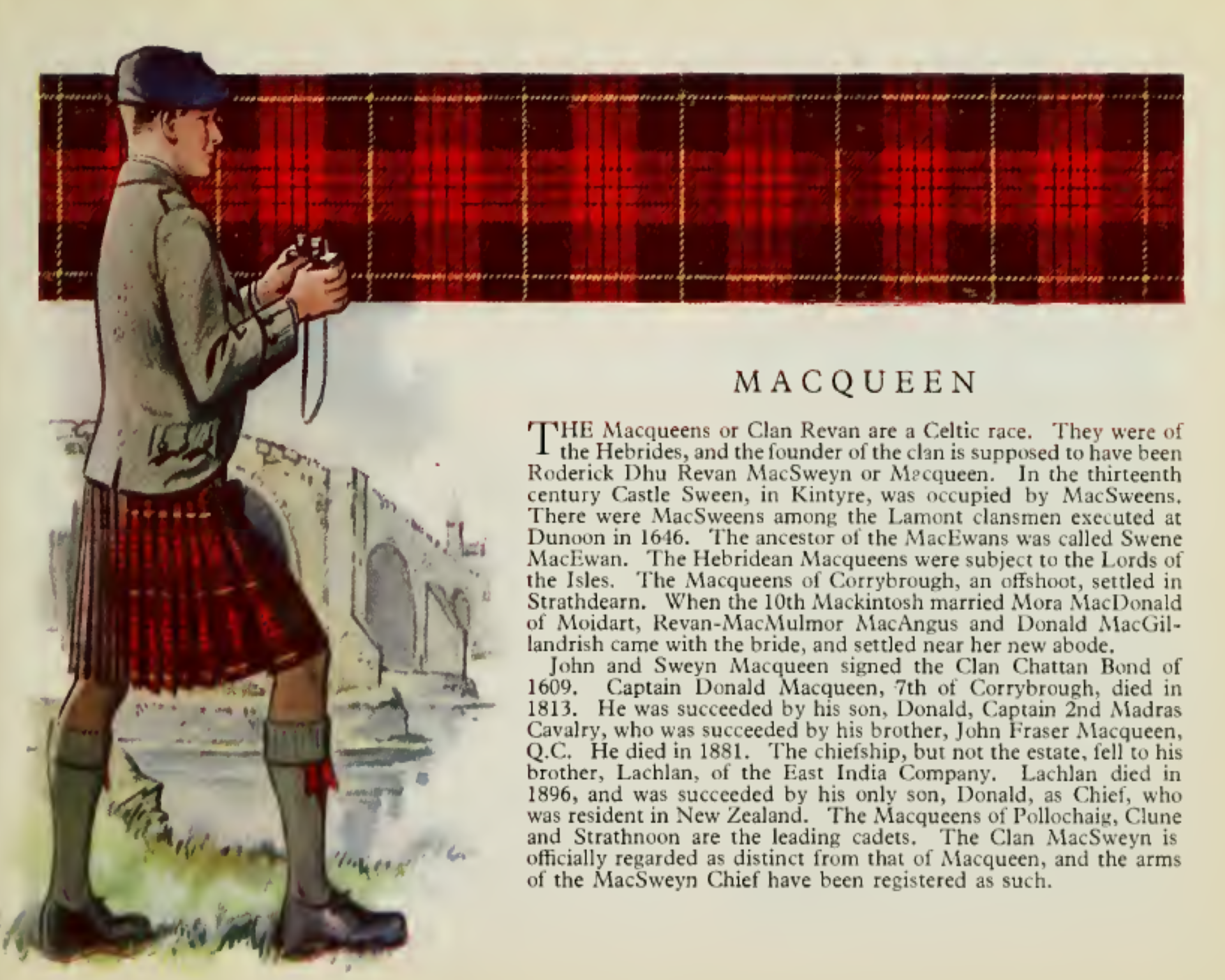 Clan MacQueen information poster