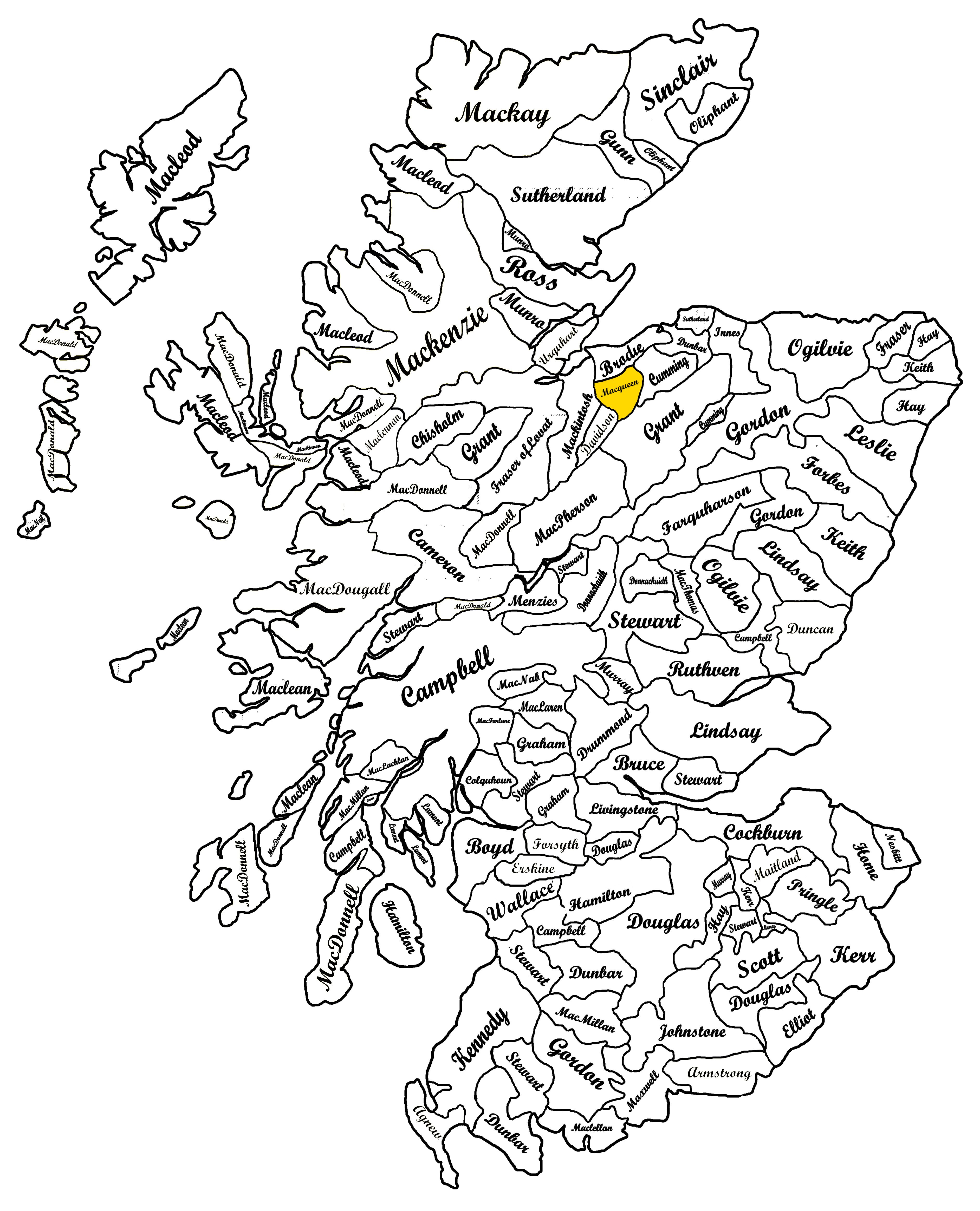 Clan MacQueen Map