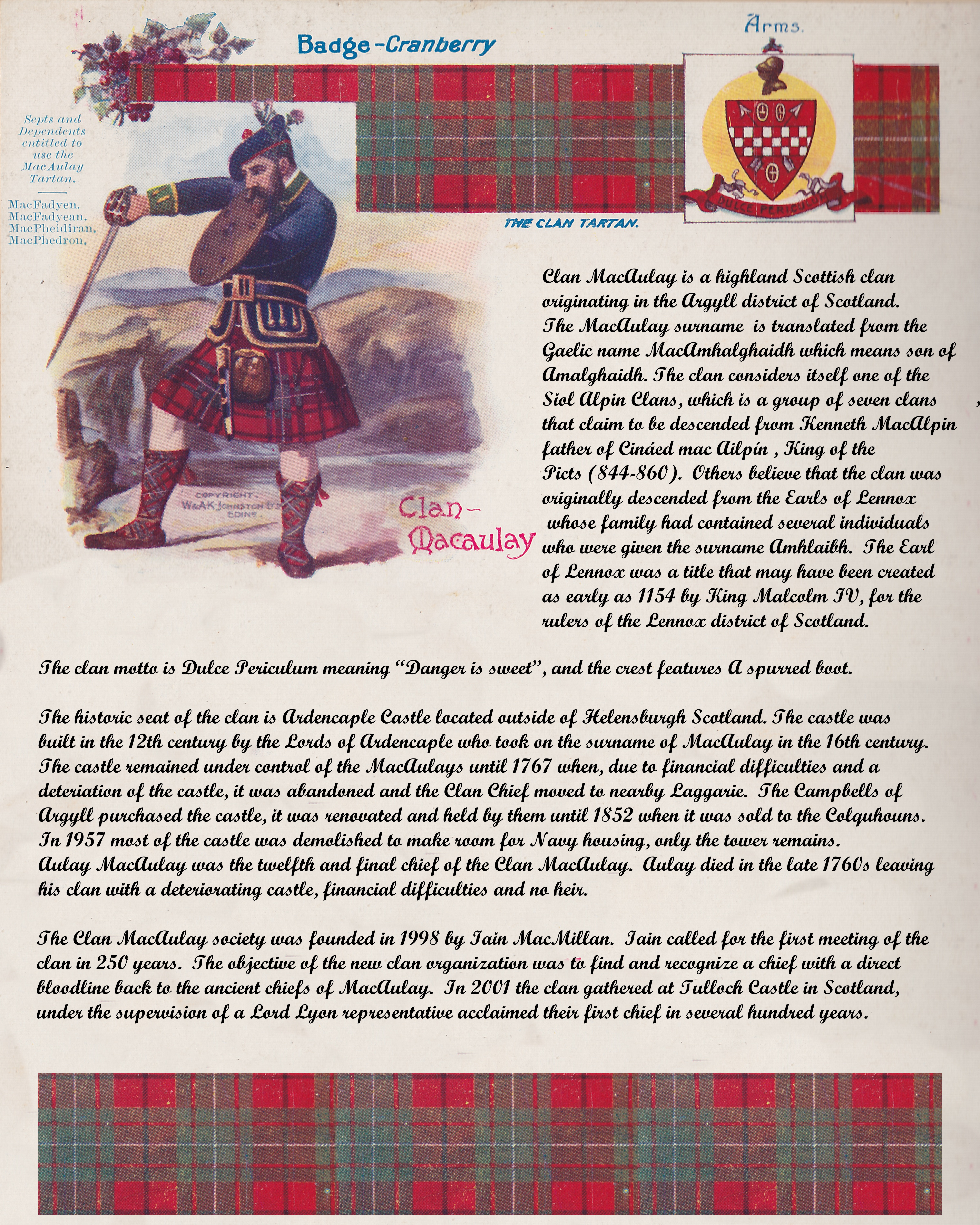 Clan MacAulay information