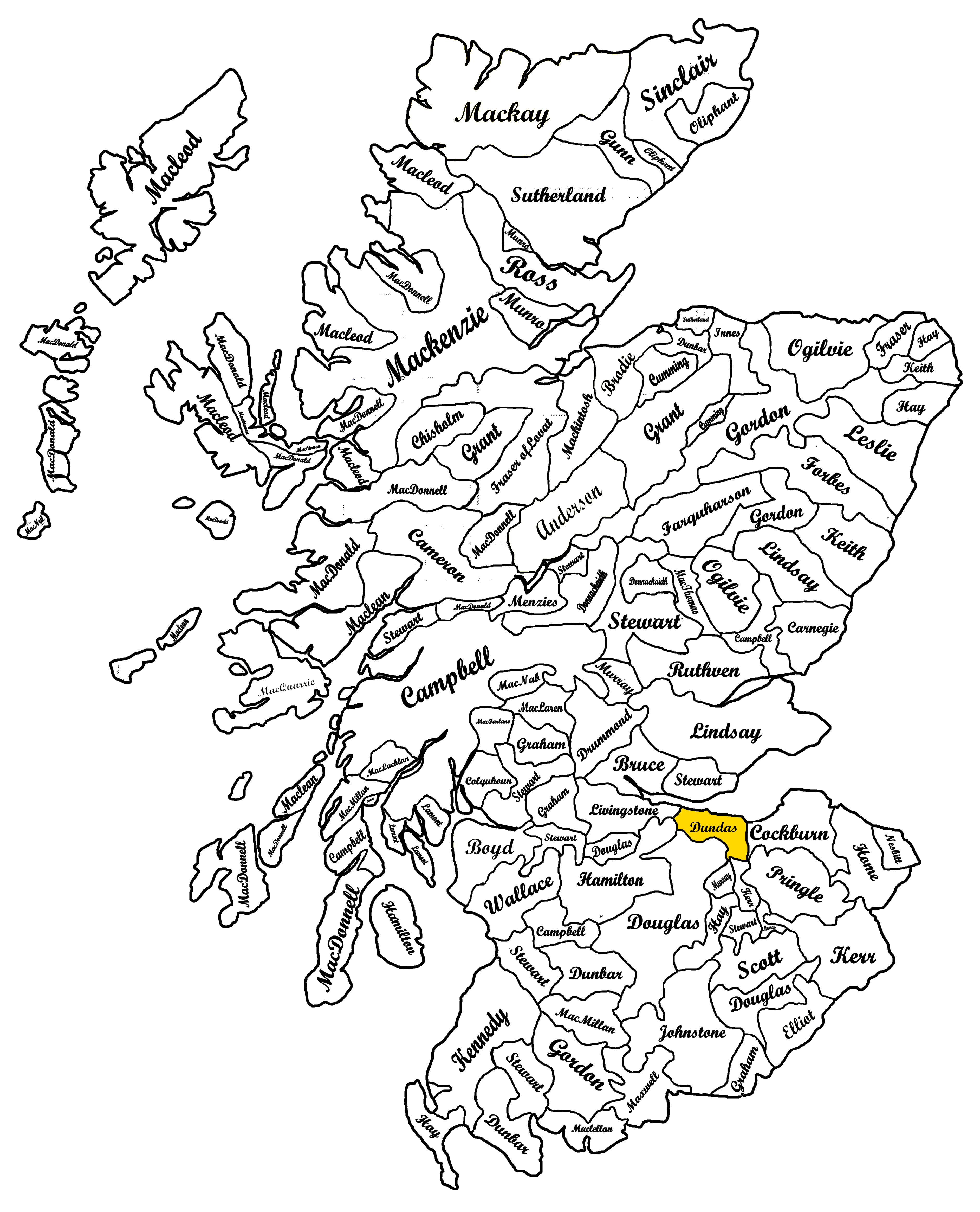 Clan Dundas Map