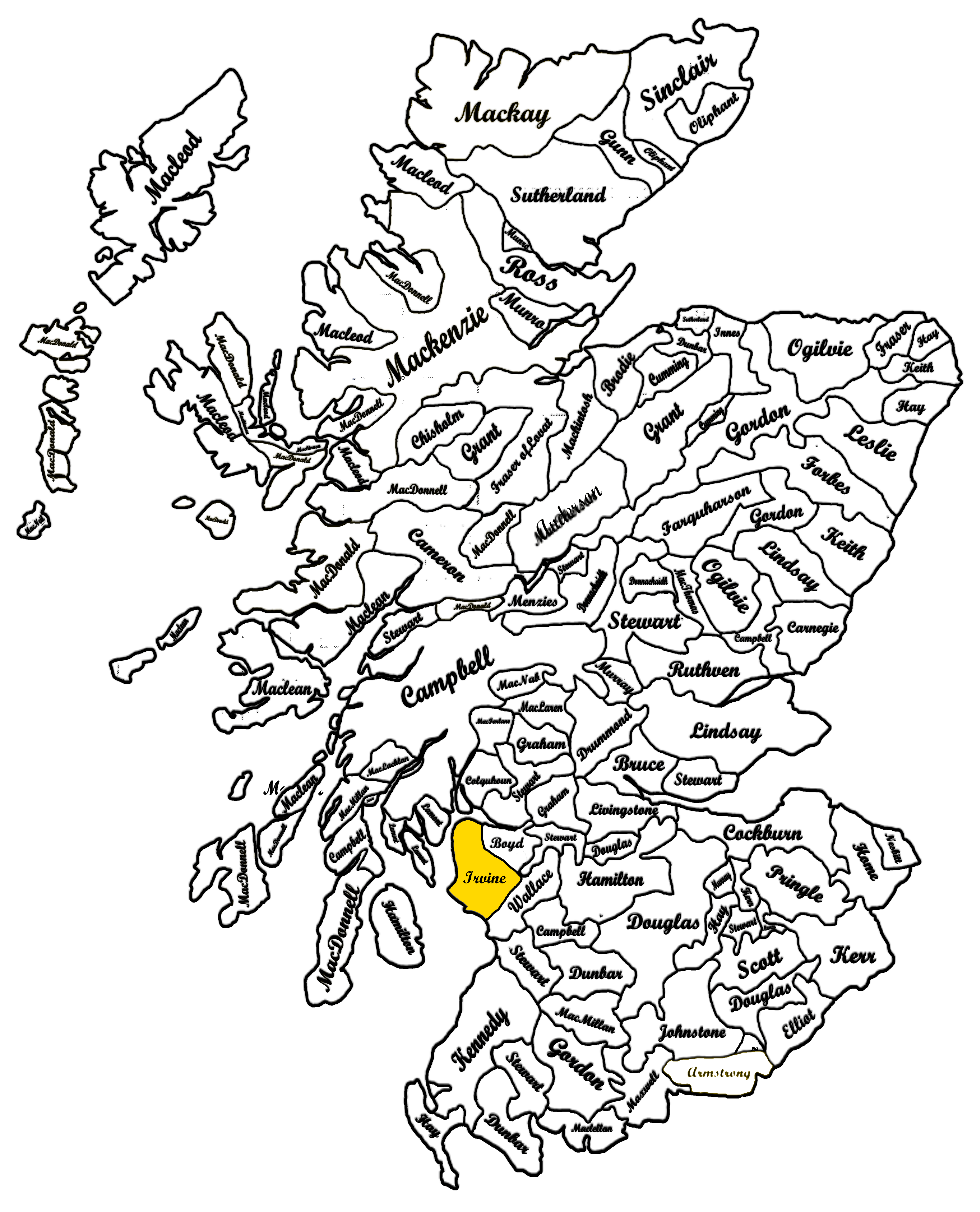 Clan Irvine Map