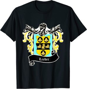 Leeder Surname Coat of Arms tshirt