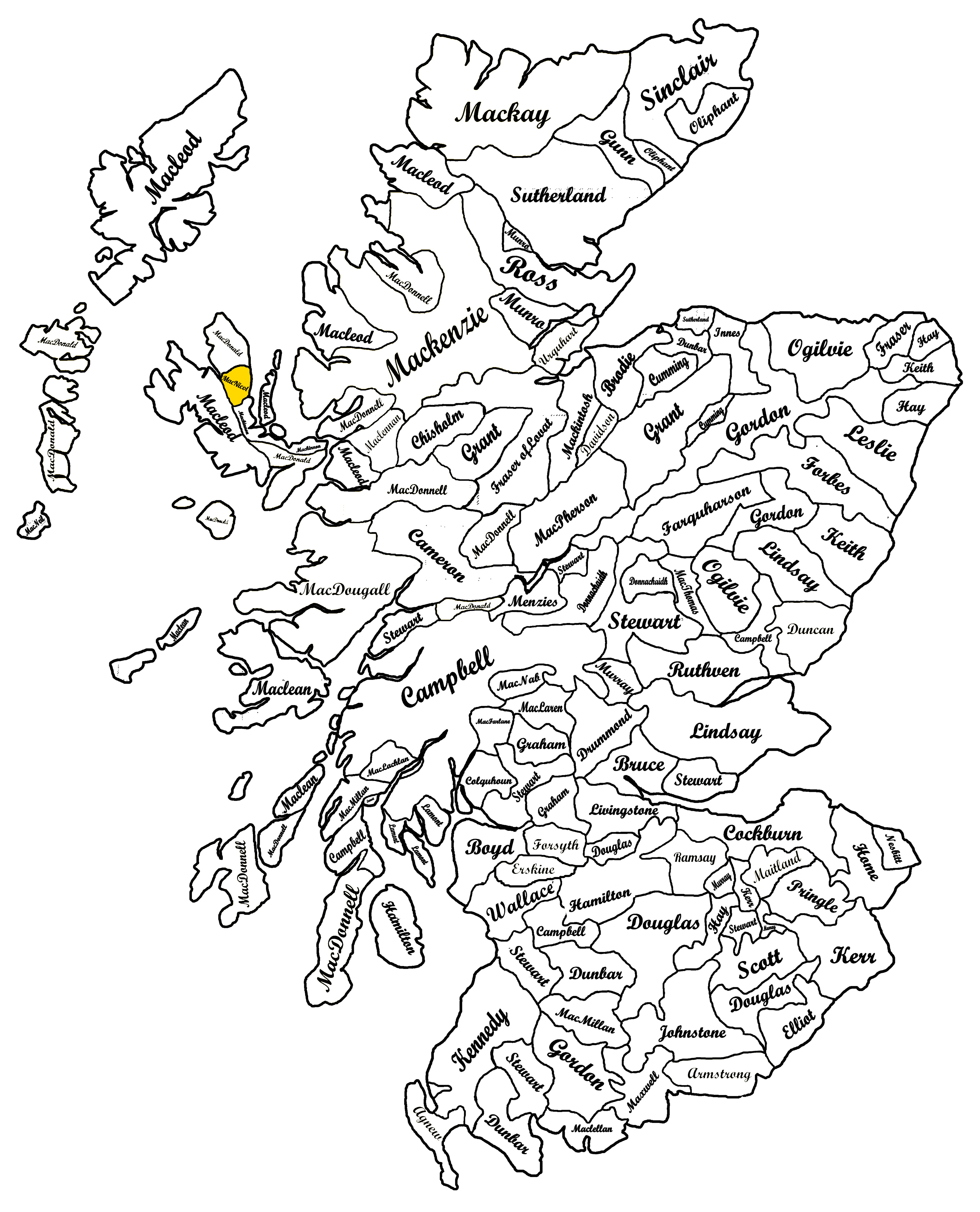 Clan MacNicol Map