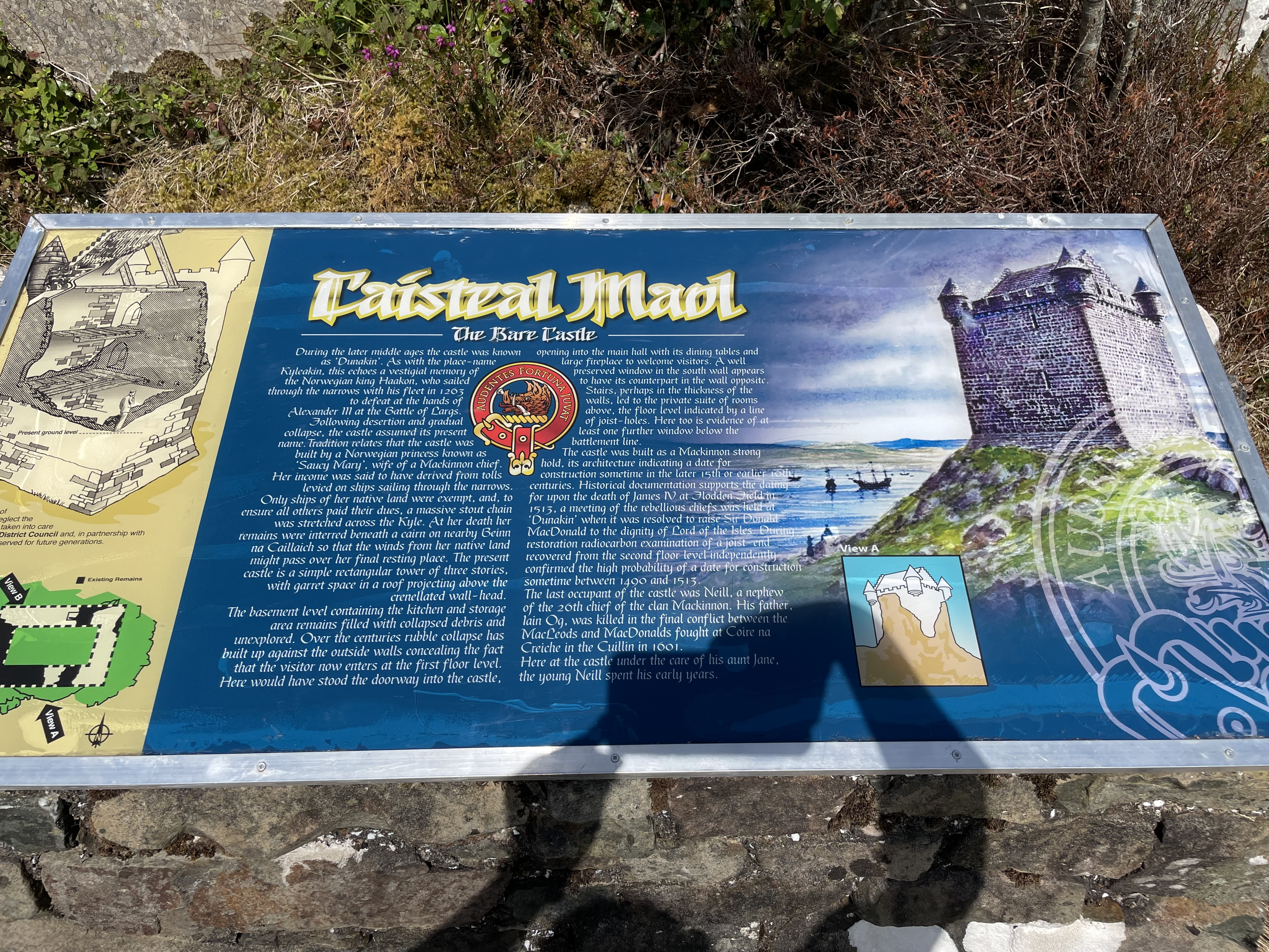 Caisteal Maol or Castle Maol Information Sign