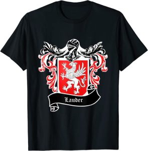 Lauder Surname Coat of Arms tshirt