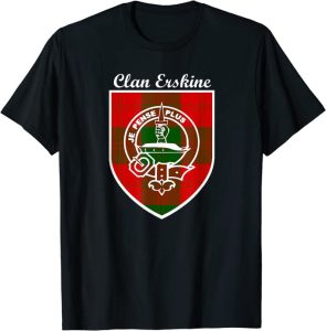 Erskine Clan tartan and crest tshirt