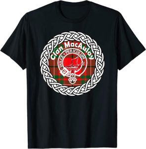 Clan MacAulay Crest and Tartan tshirt