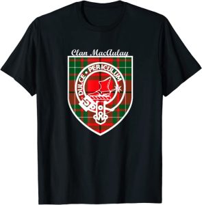 Clan MacAulay Crest and Tartan tshirt