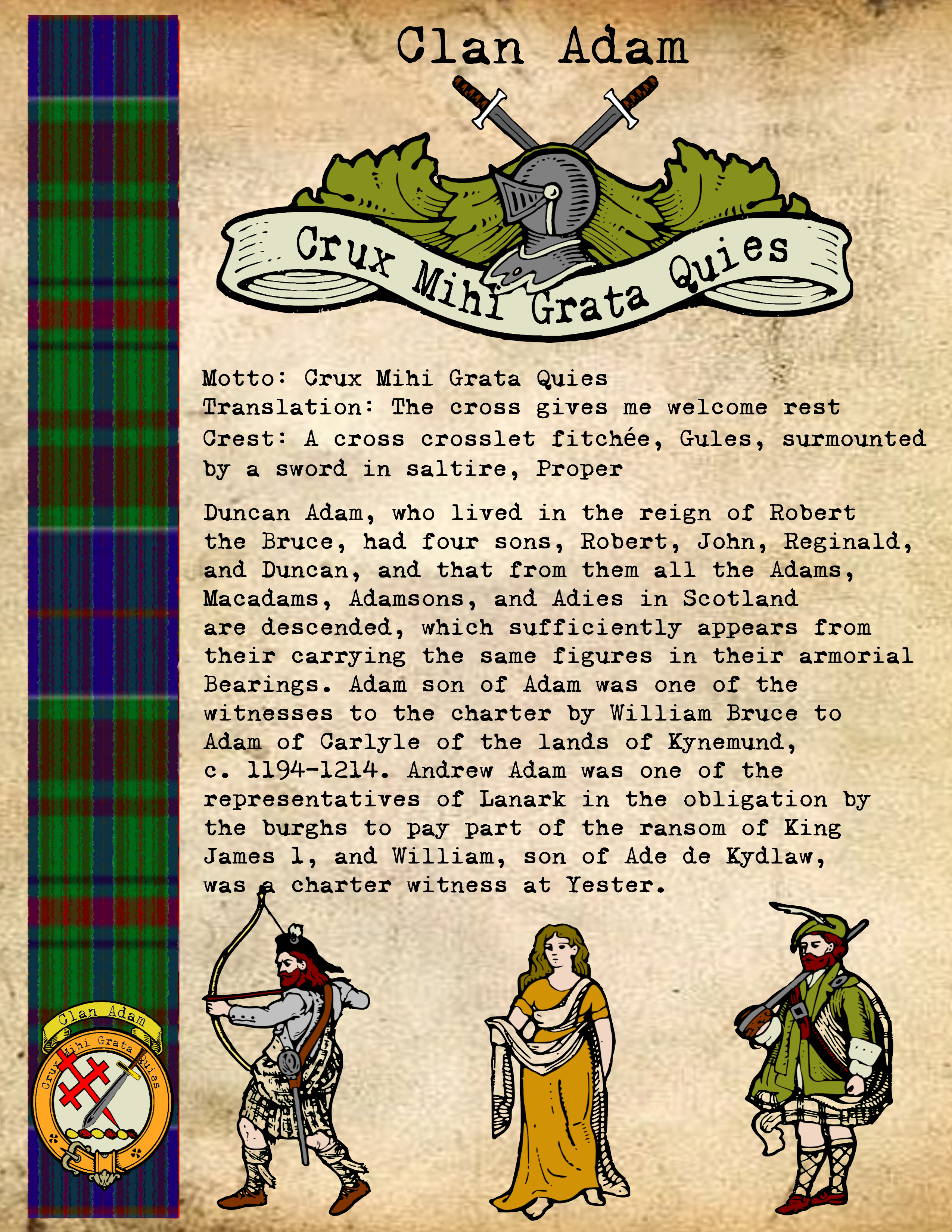 Clan Adam History Print