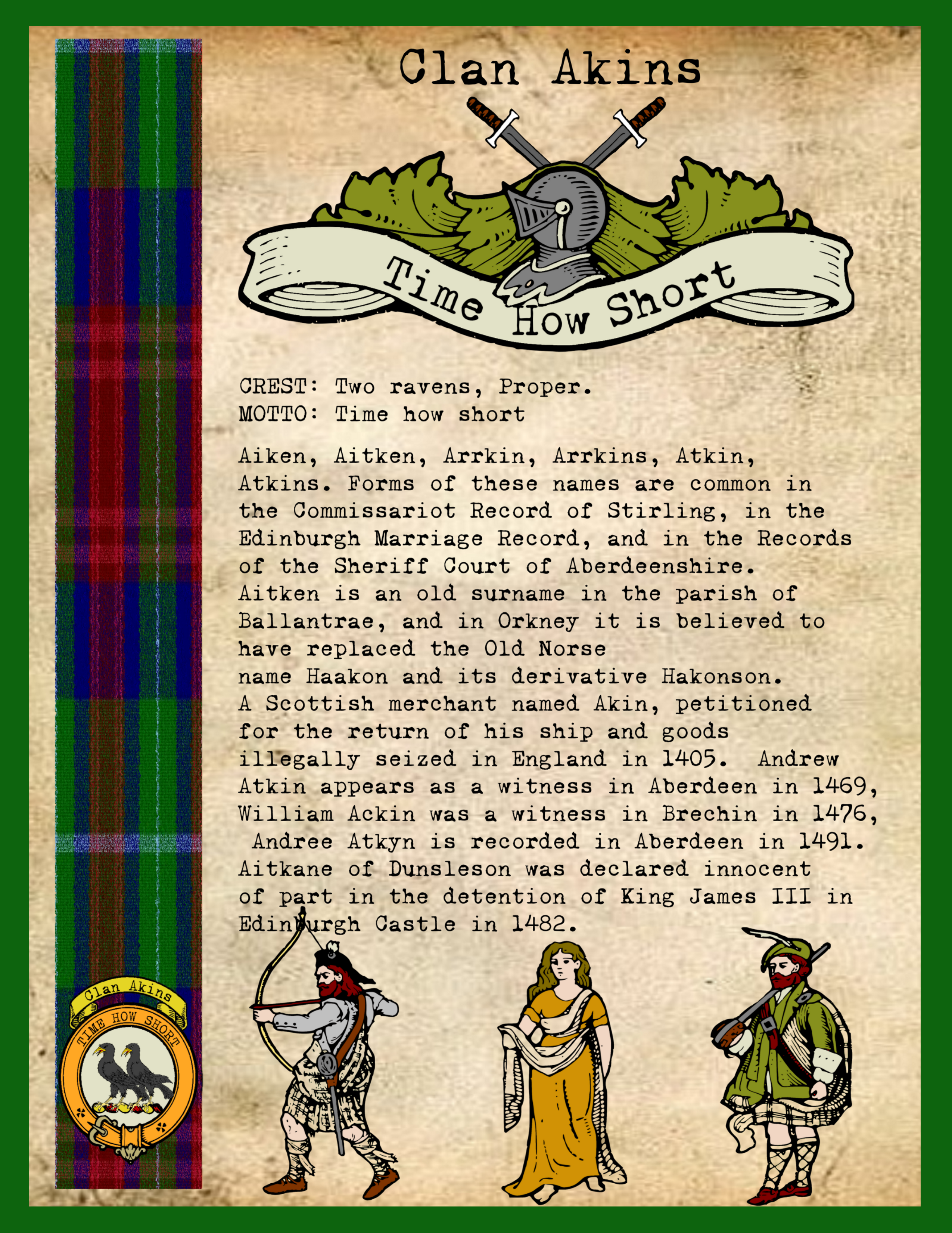 Clan Akins History Print