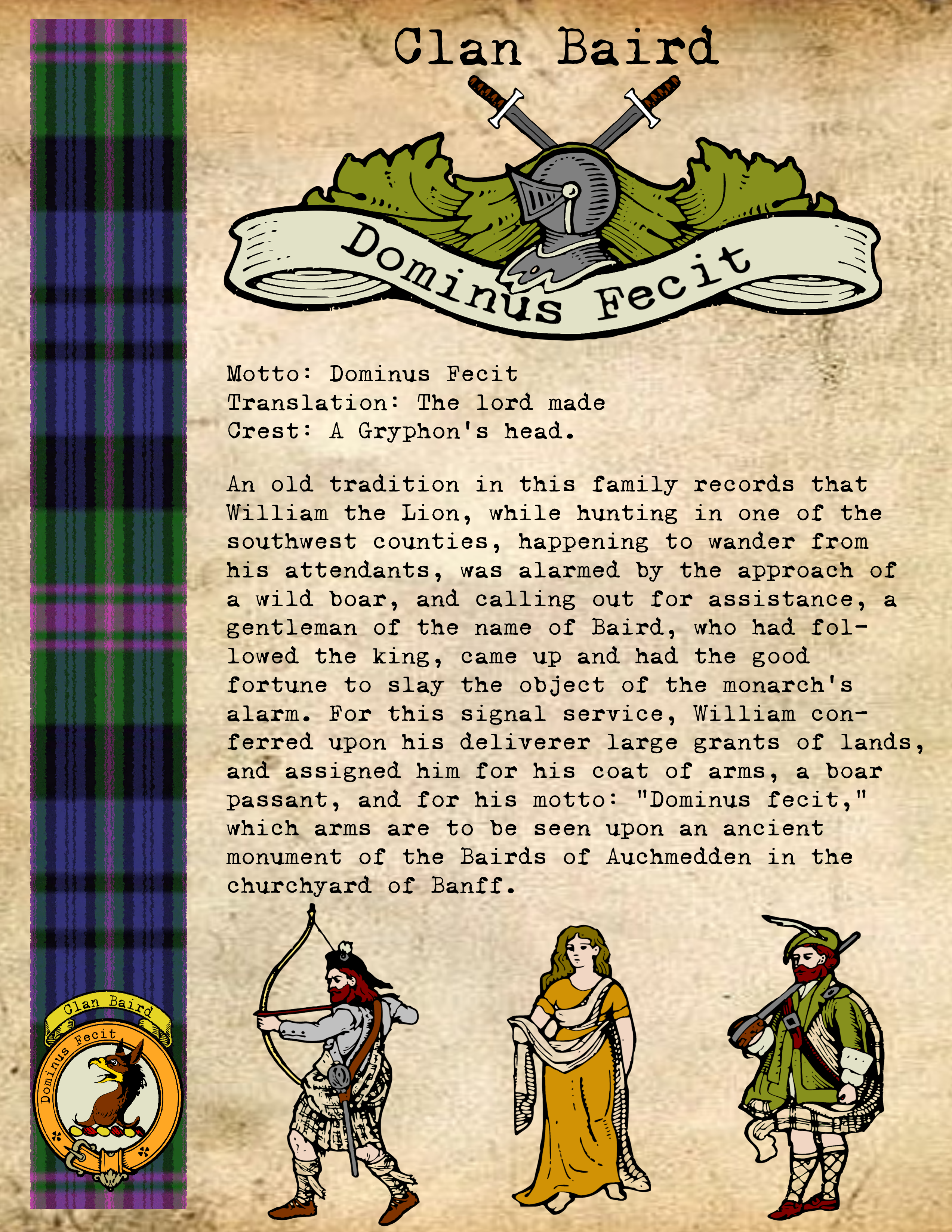 Clan Baird History Poster