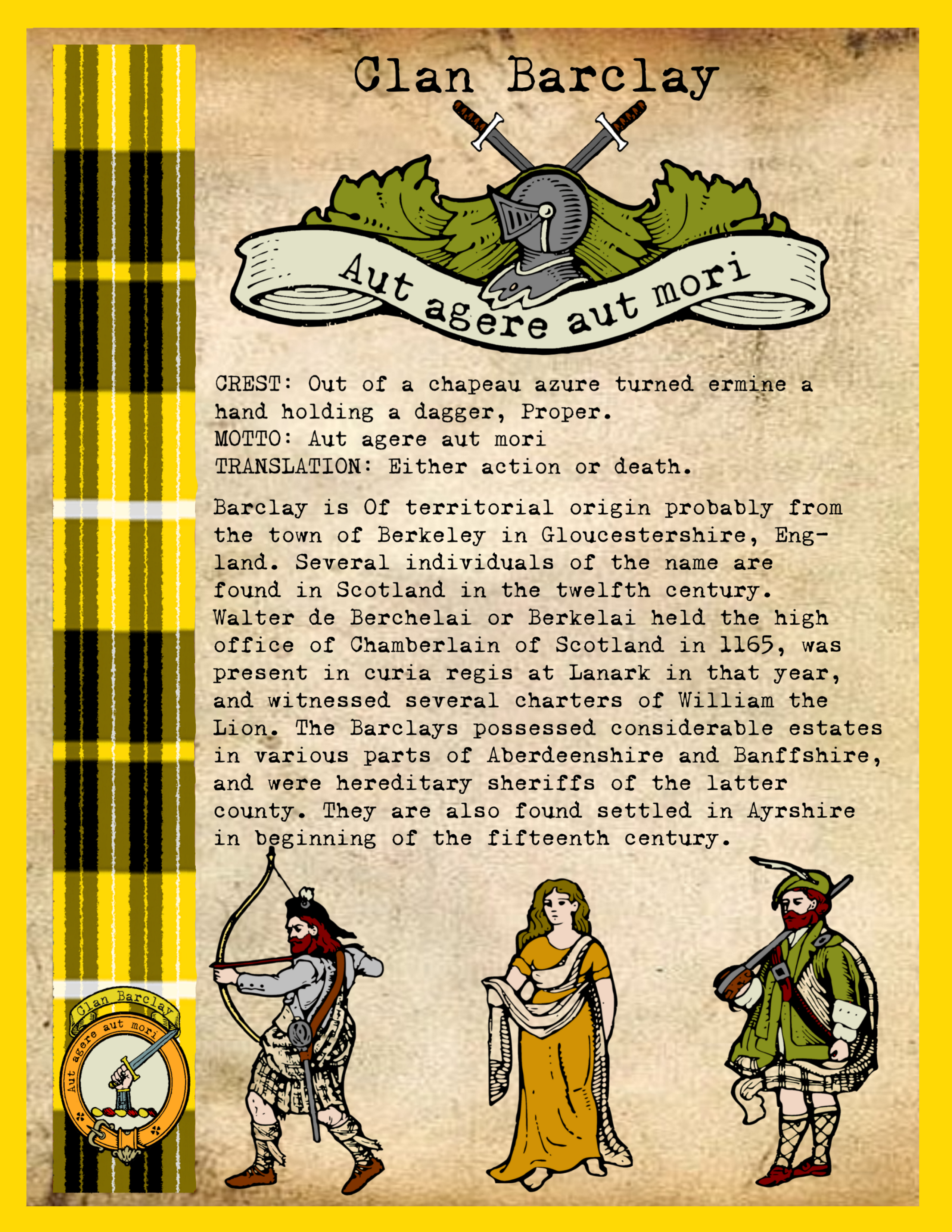 Clan Barclay History Print