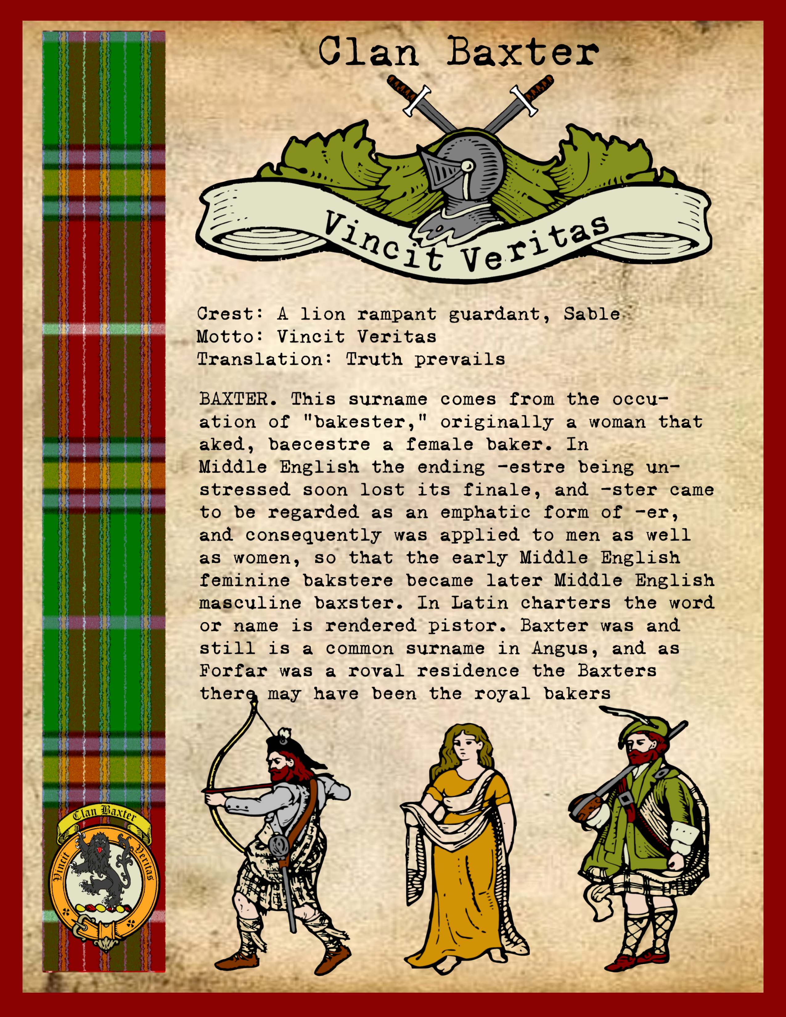 Clan Baxter History Print